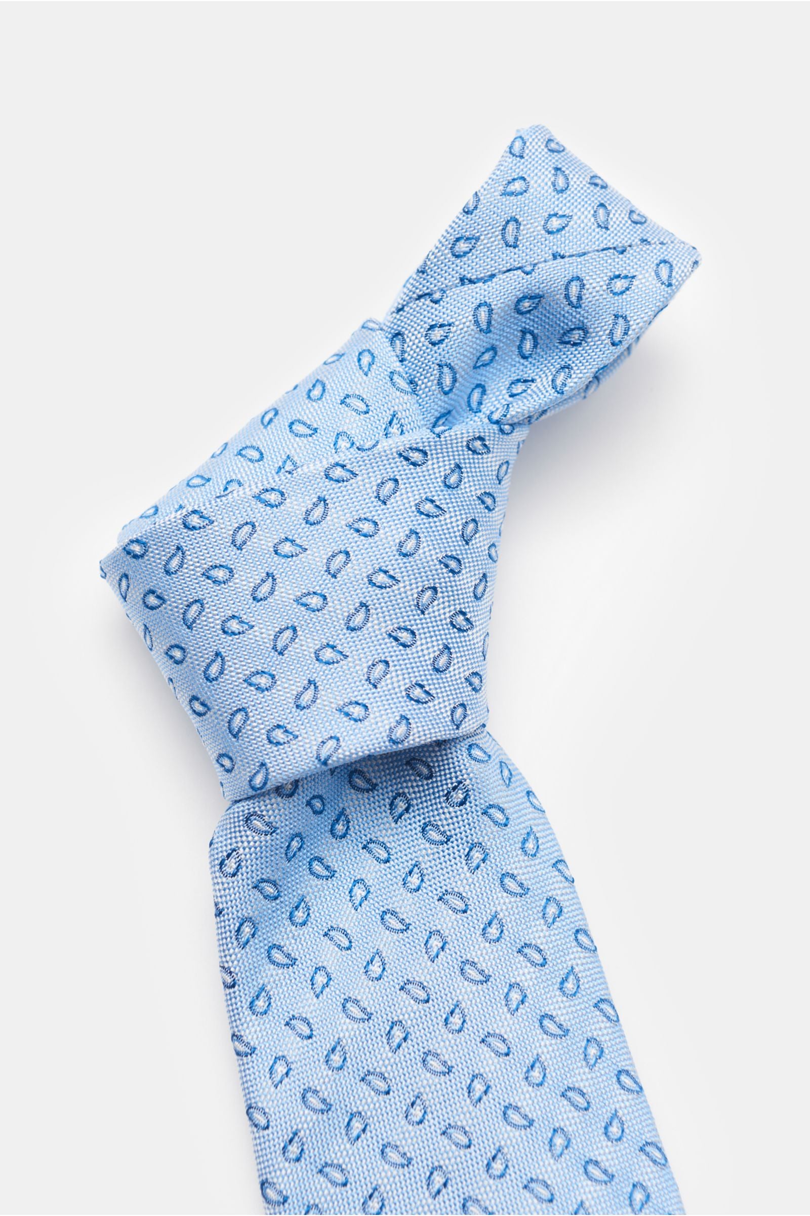 Bigi Silk tie 'Volga' light blue/navy/t - Light blue