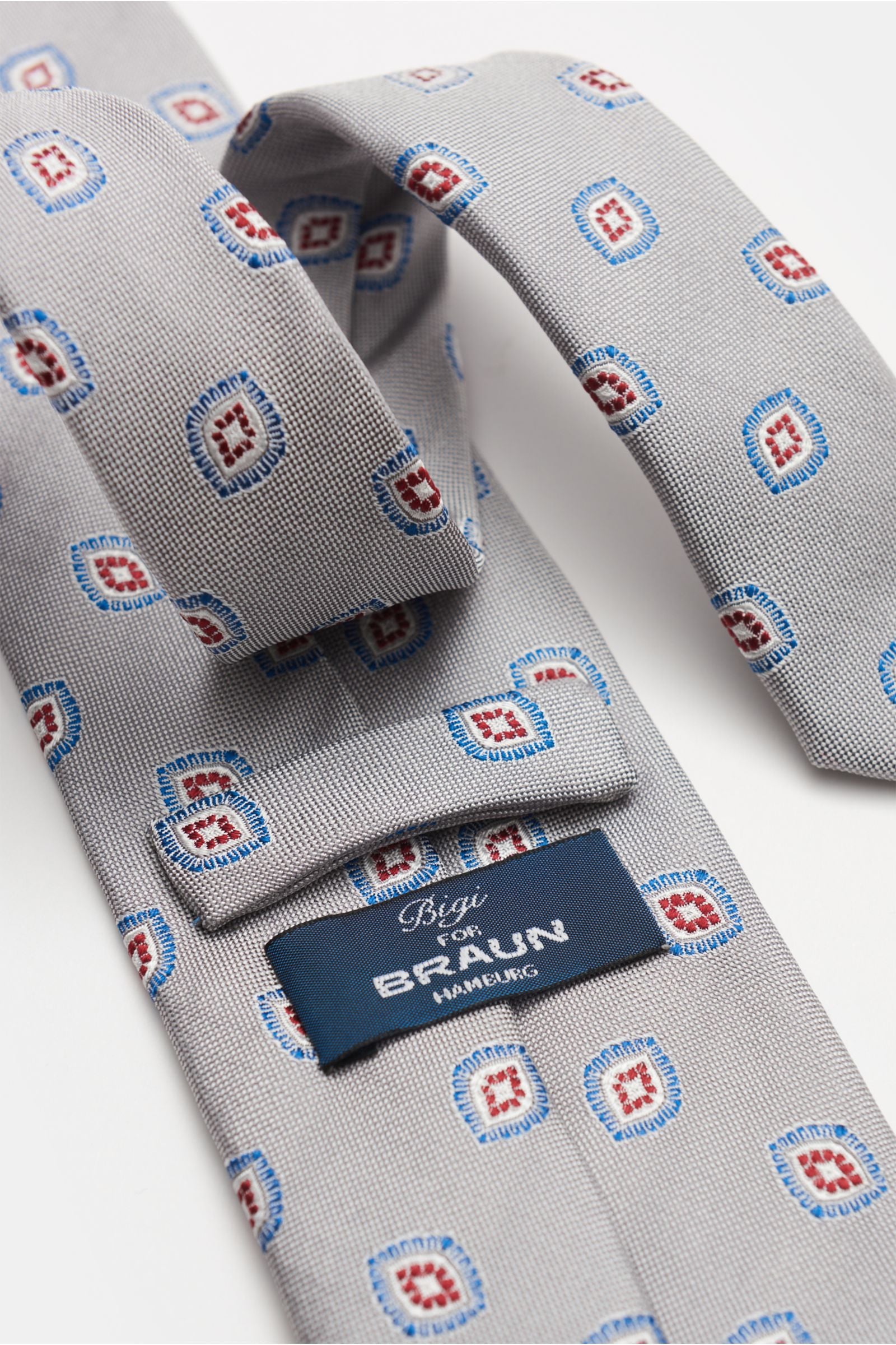 Bigi Silk tie 'Volga' grey// - Grey 2