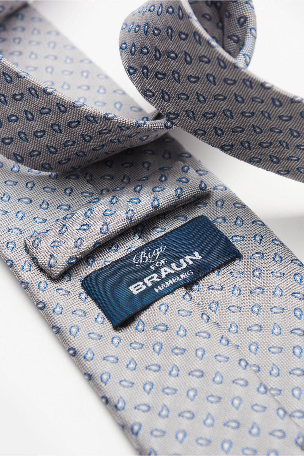 Bigi Silk tie 'Volga' grey// - Grey