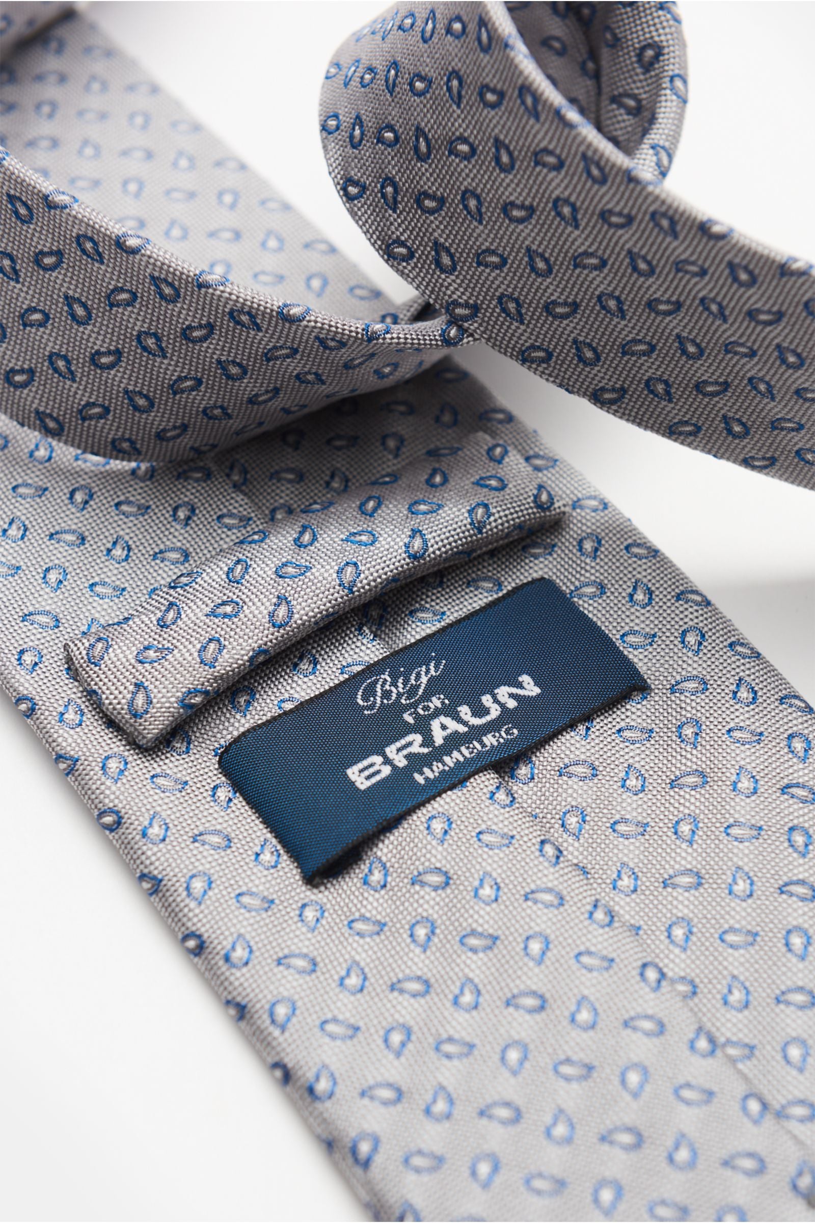 Bigi Silk tie 'Volga' grey// - Grey