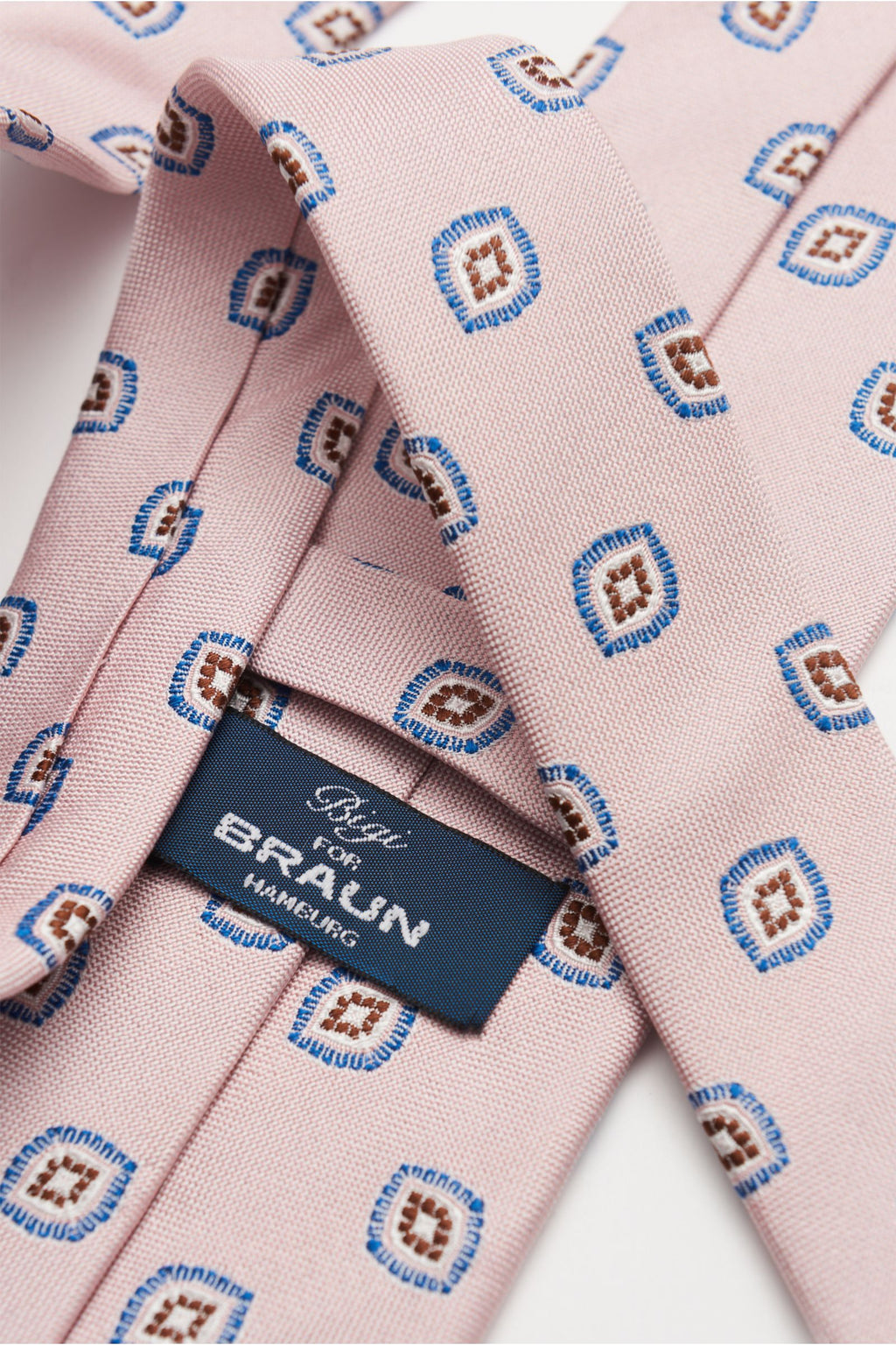 Bigi Silk tie 'Volga' - brown patterned