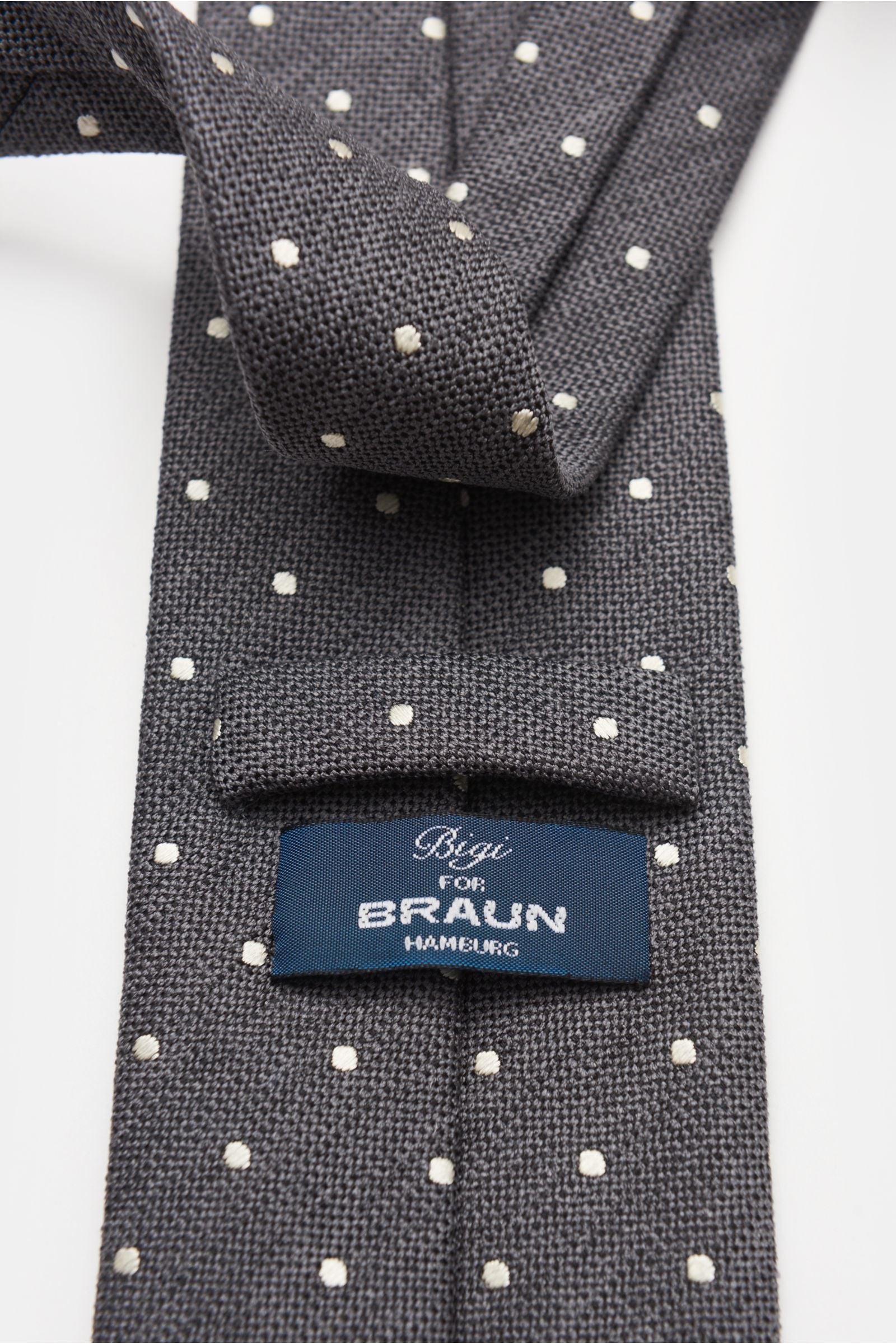 Bigi Silk tie 'Loira' - Dark grey