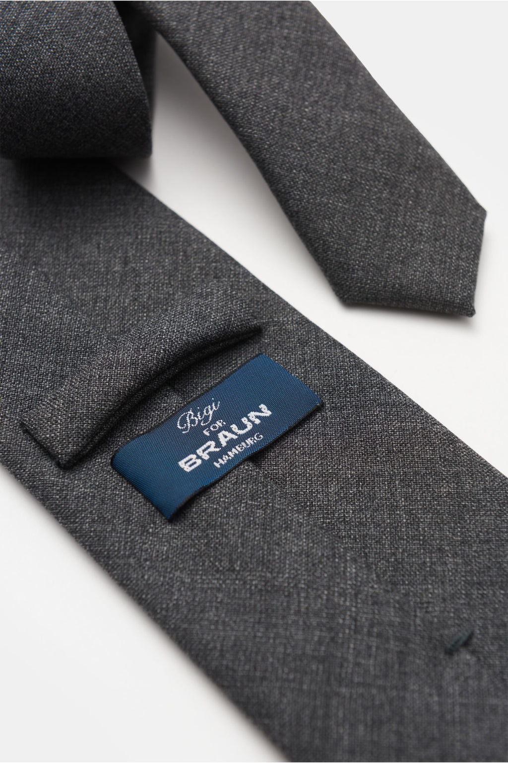 Bigi Wool tie 'Arno' - dark grey