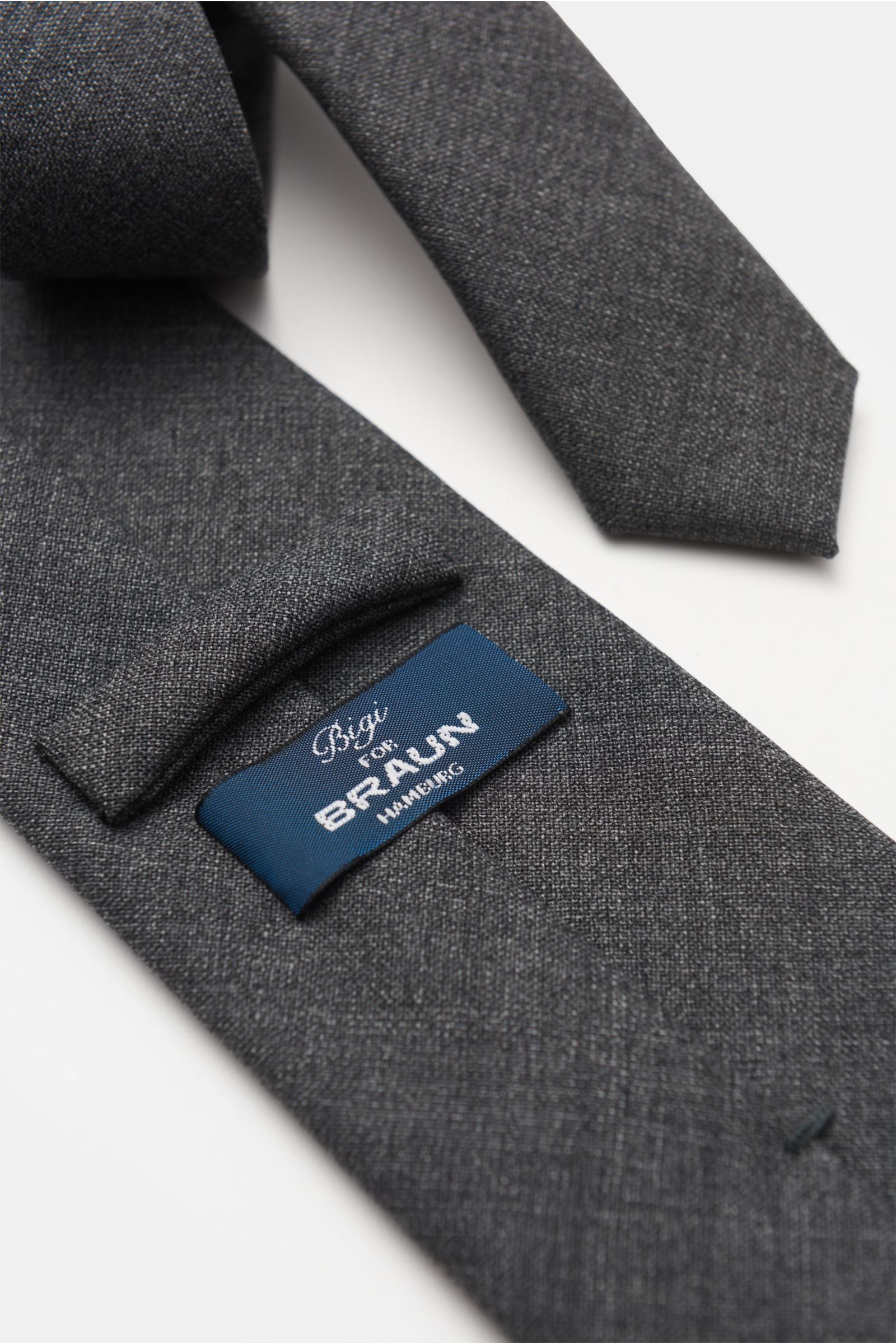 Bigi Wool tie 'Arno' - dark grey