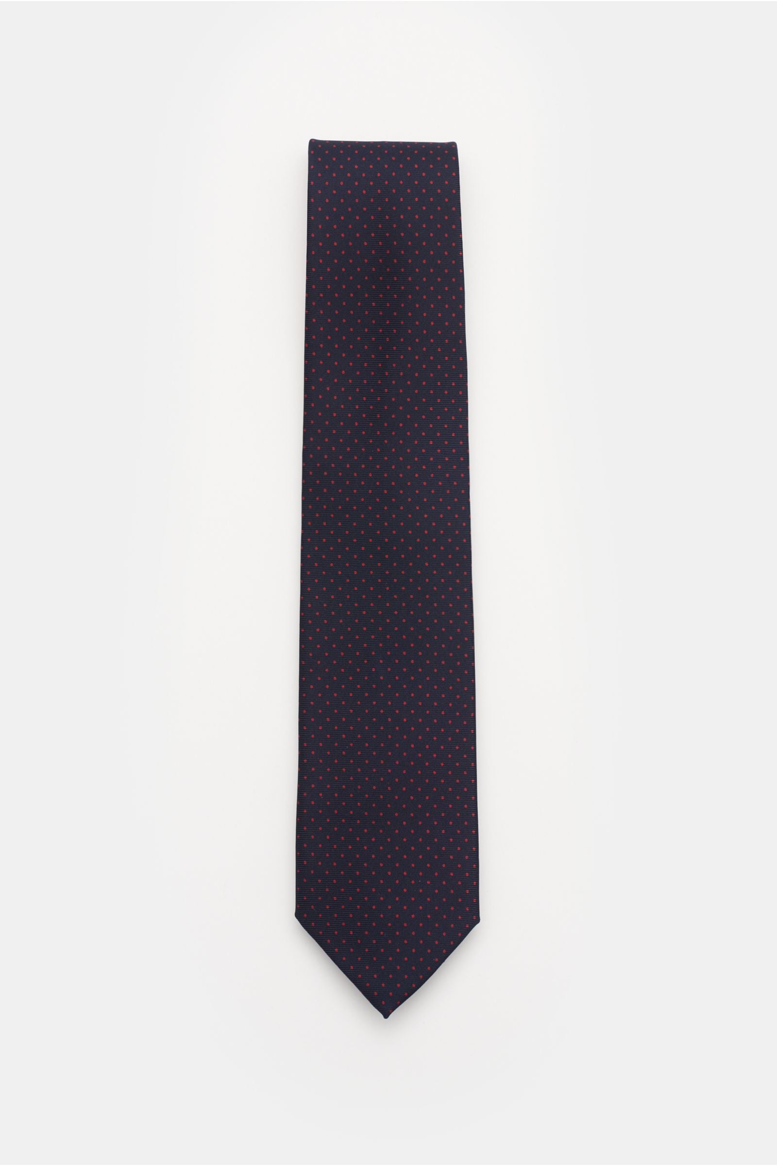 Bigi Silk tie 'Nilo' navy/red dotted - dotted