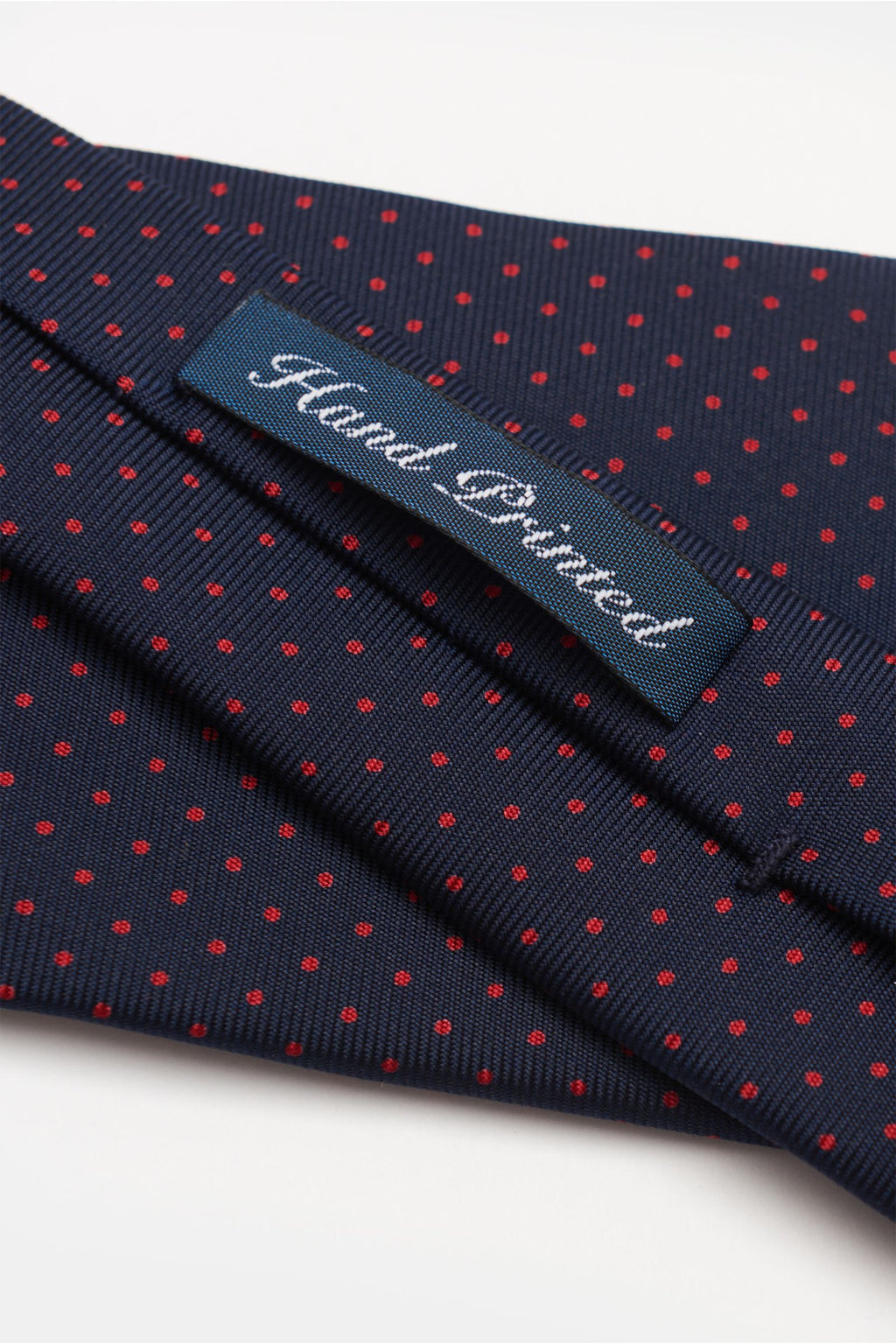 Bigi Silk tie 'Nilo' navy/red dotted - dotted