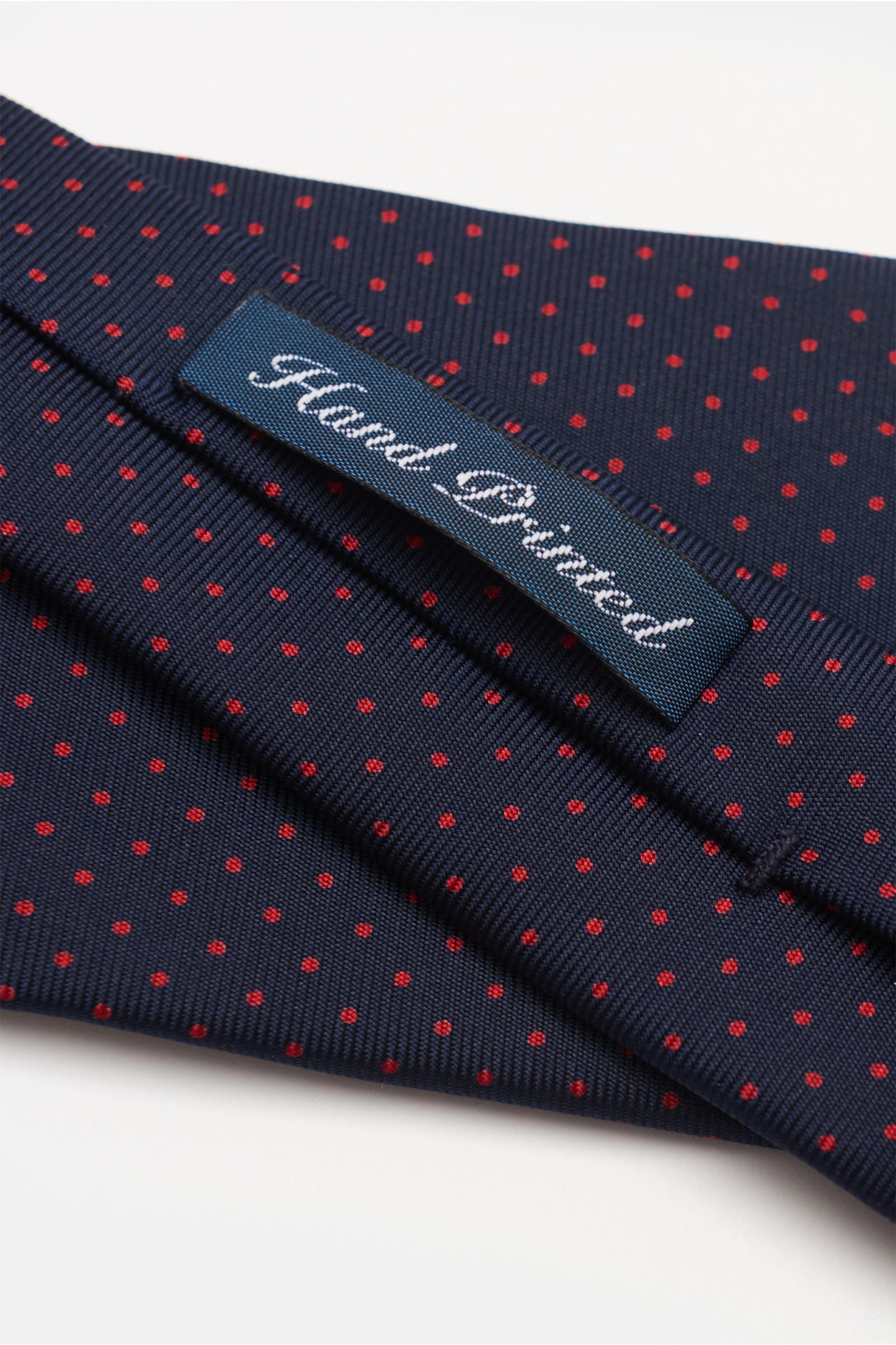 Bigi Silk tie 'Nilo' navy/red dotted - dotted