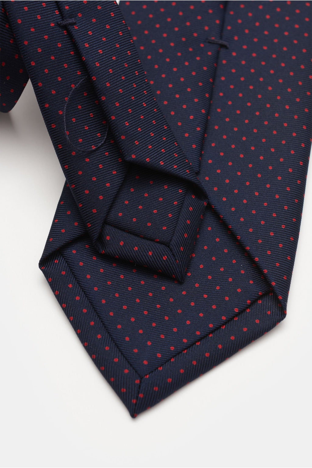Bigi Silk tie 'Nilo' navy/red dotted - dotted