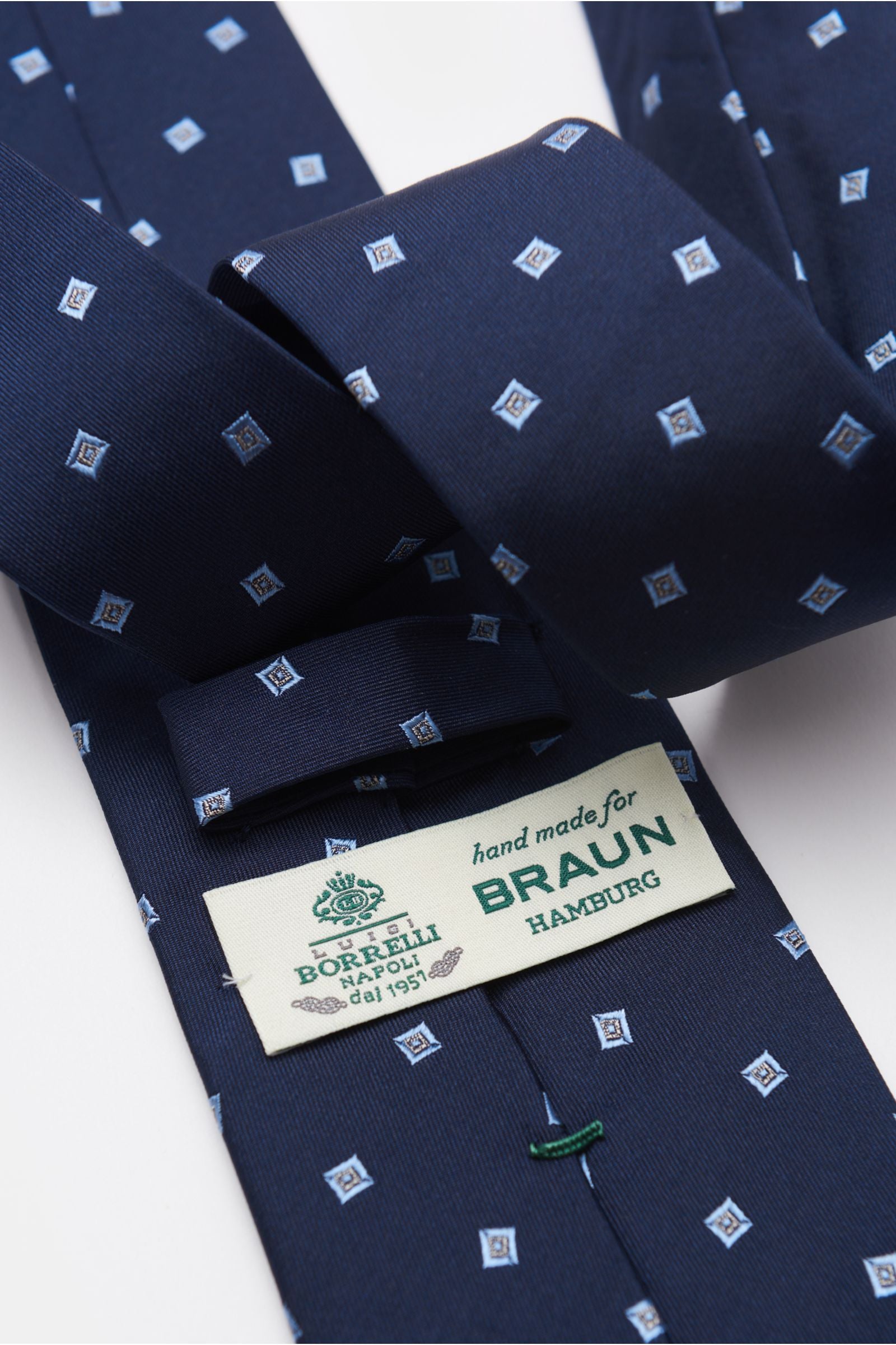 Borrelli Silk tie navy/e - Navy 2