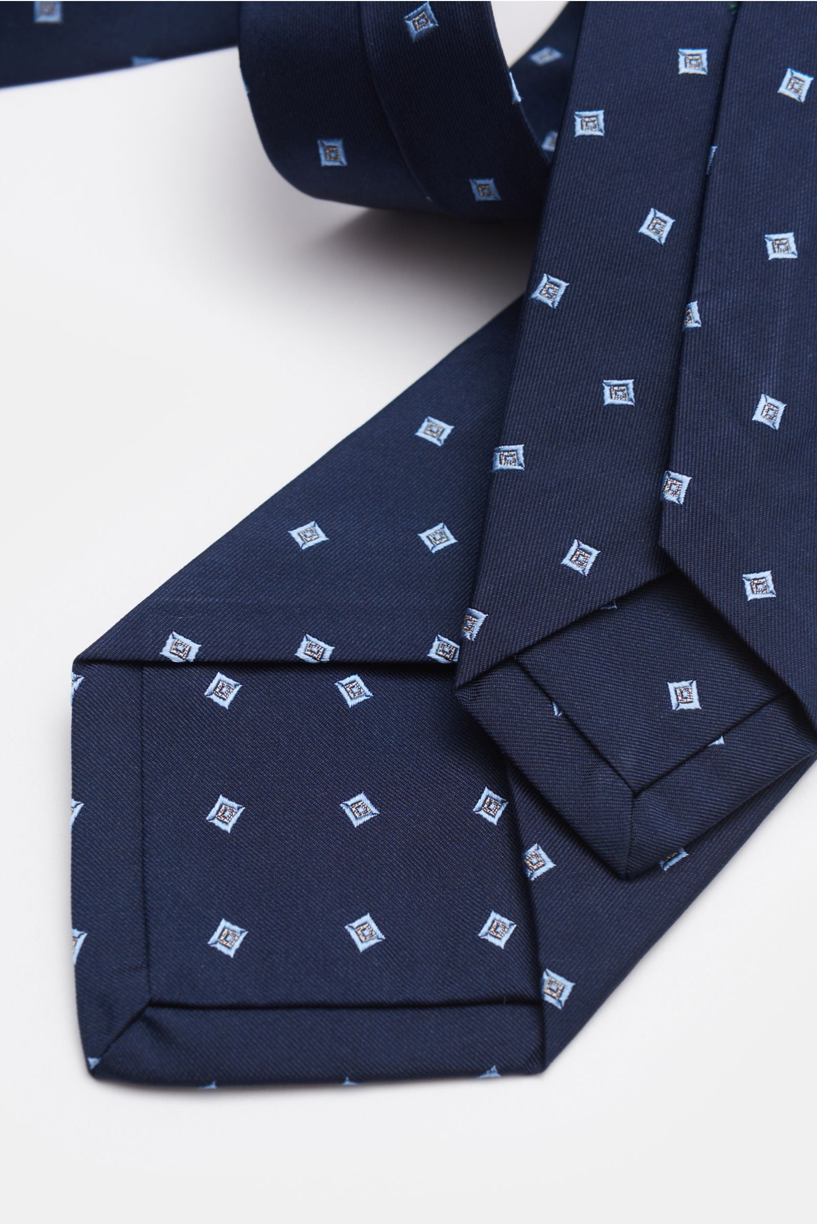 Borrelli Silk tie navy/e - Navy 2