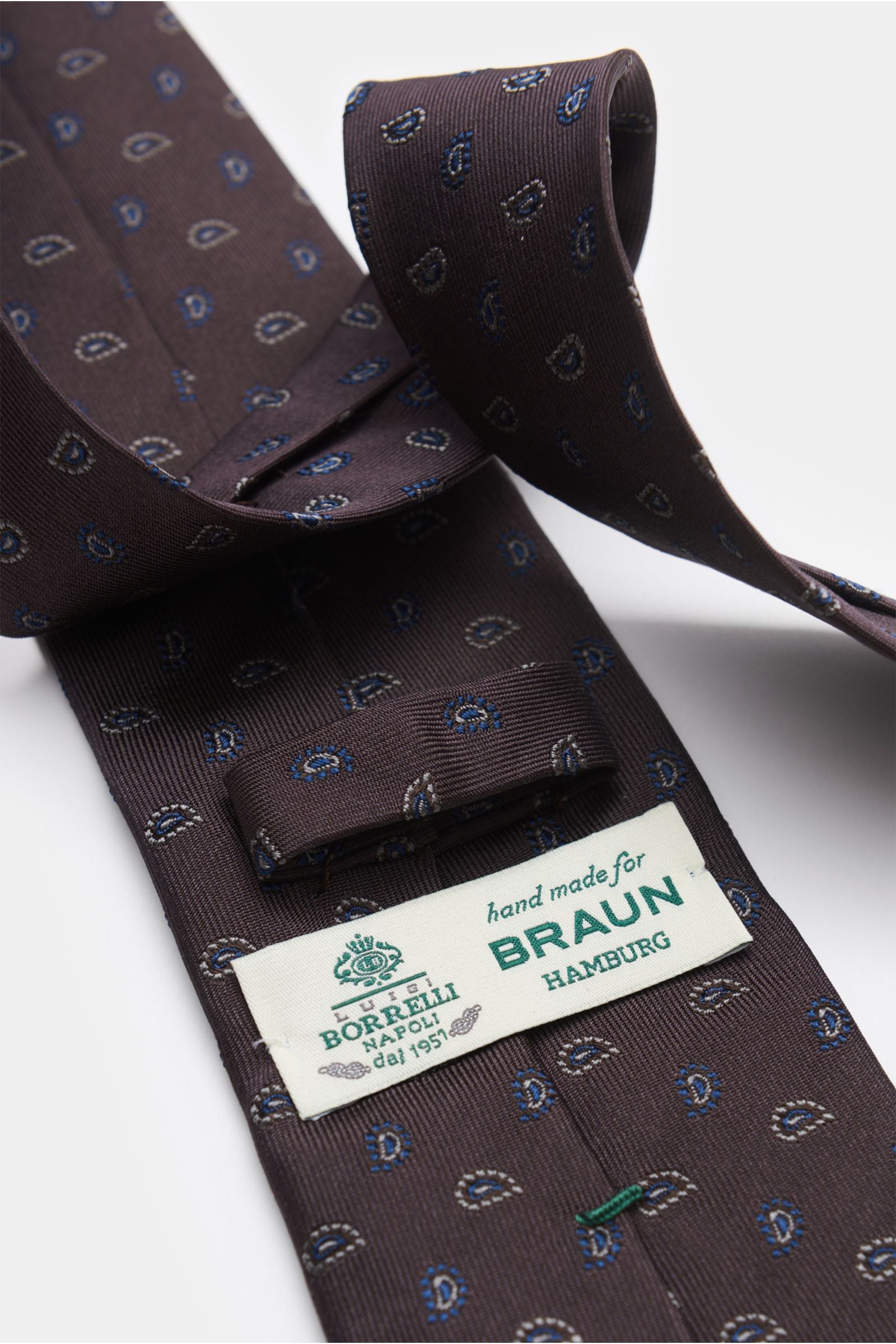 Borrelli Silk tie abrown/ - Dark brown