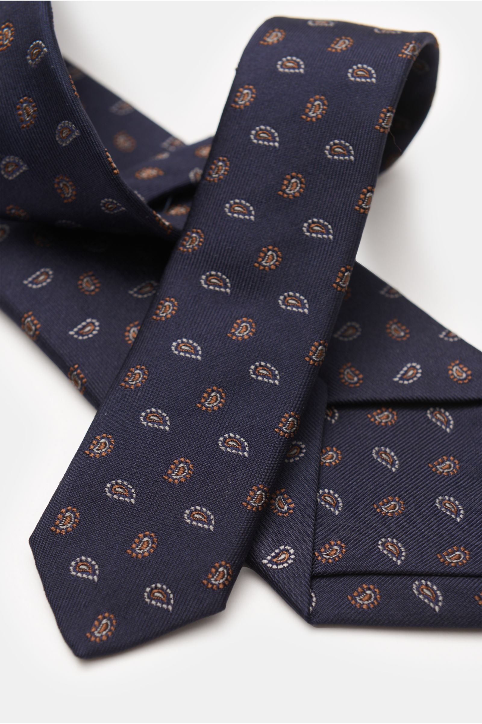 Borrelli Silk tie abrown/ - Navy