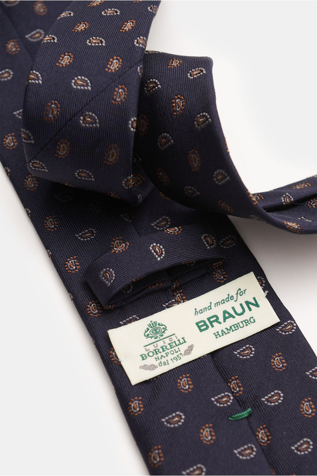 Borrelli Silk tie abrown/ - Navy