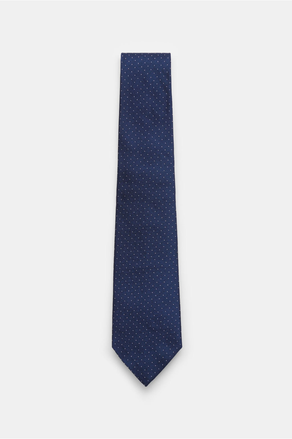 Borrelli Silk tie dark blue/white dotted - dotted