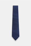 Borrelli Silk tie dark blue/white dotted - dotted