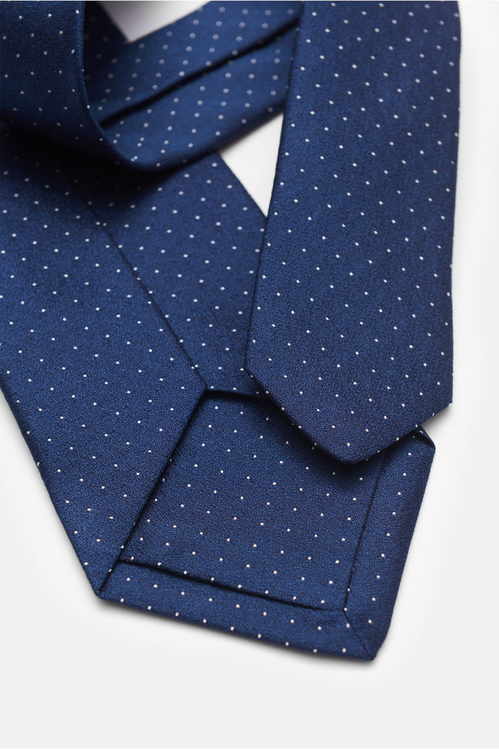 Borrelli Silk tie dark blue/white dotted - dotted
