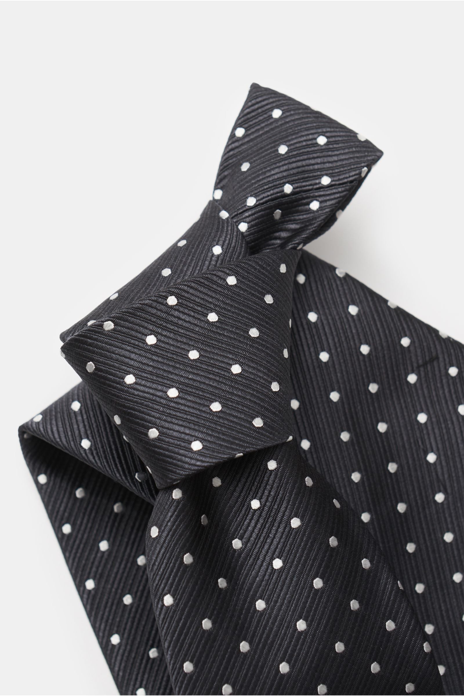 Tom Ford Silk tie anthracite/white dotted - dotted