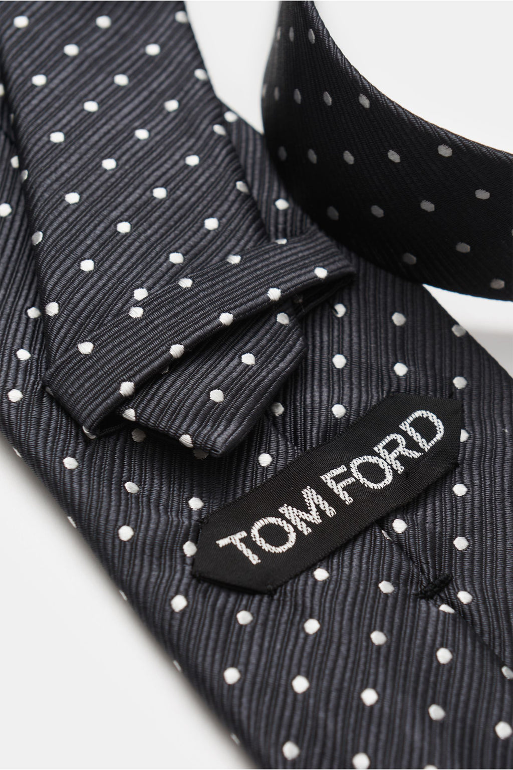 Tom Ford Silk tie anthracite/white dotted - dotted