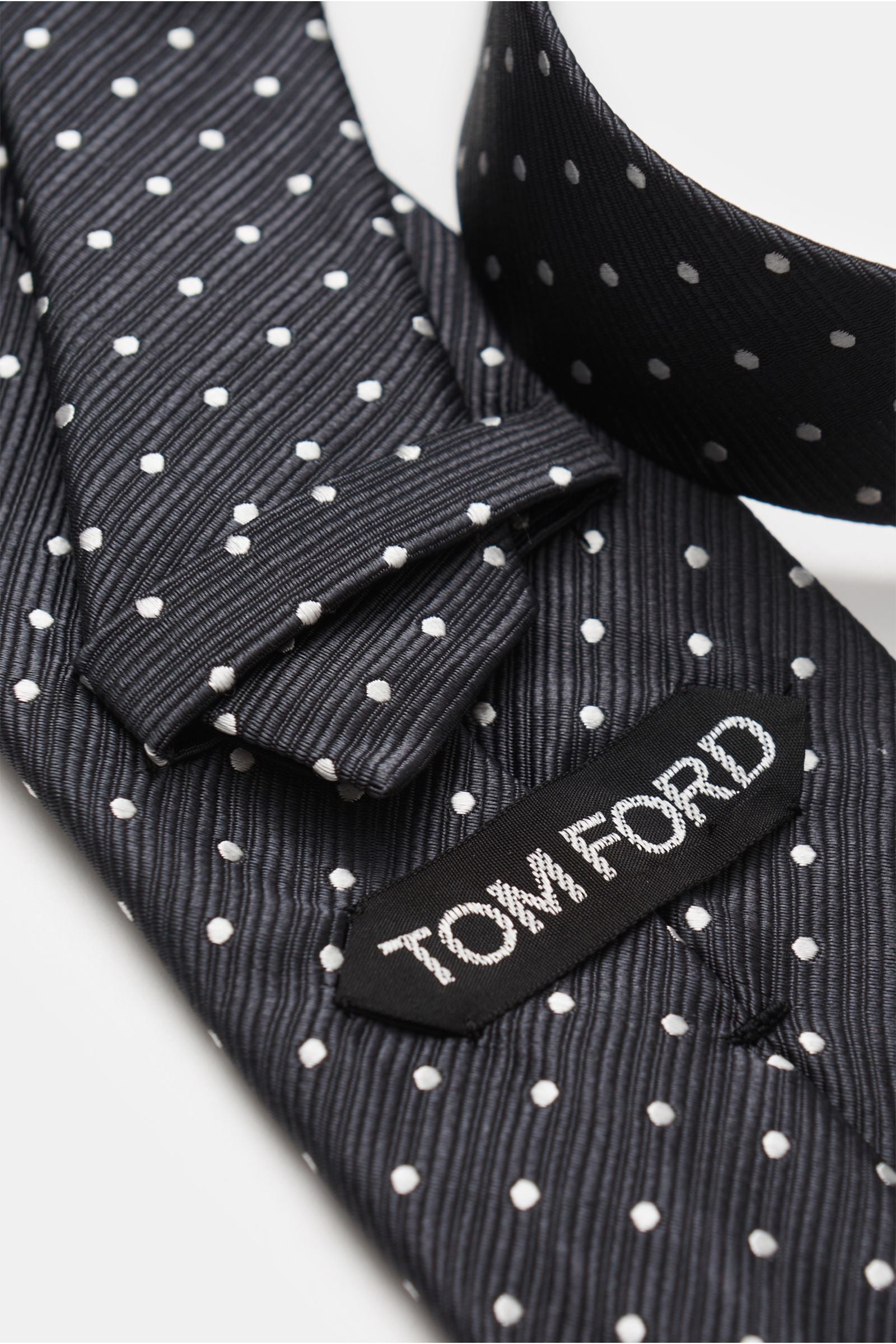 Tom Ford Silk tie anthracite/white dotted - dotted