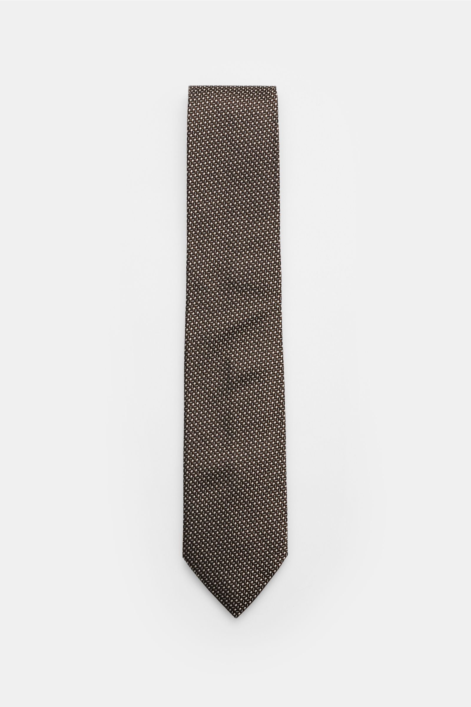 Zegna Silk tie black/ - white patterned 4