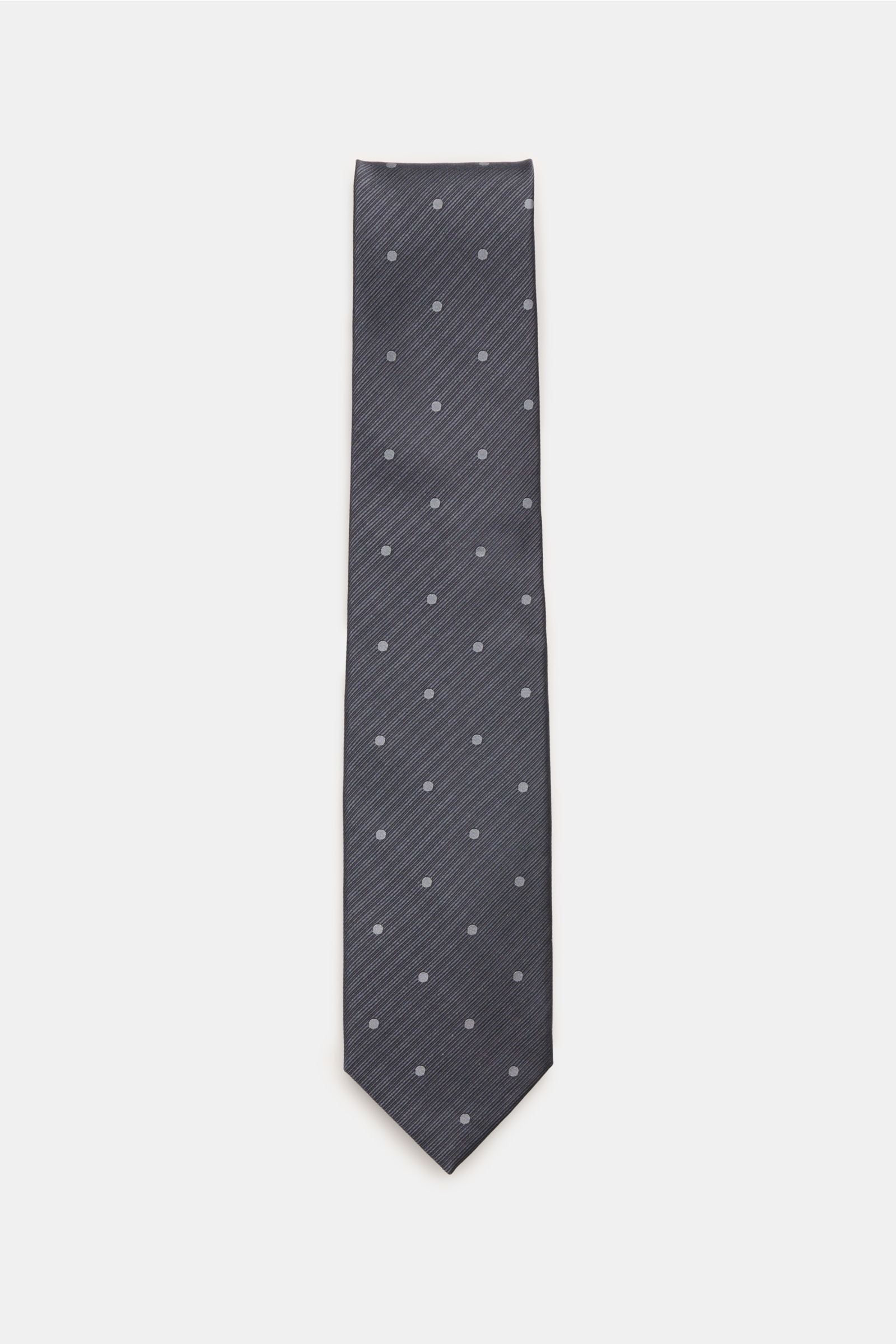 Tom Ford Silk tie dark grey/grey with polka dots - dots