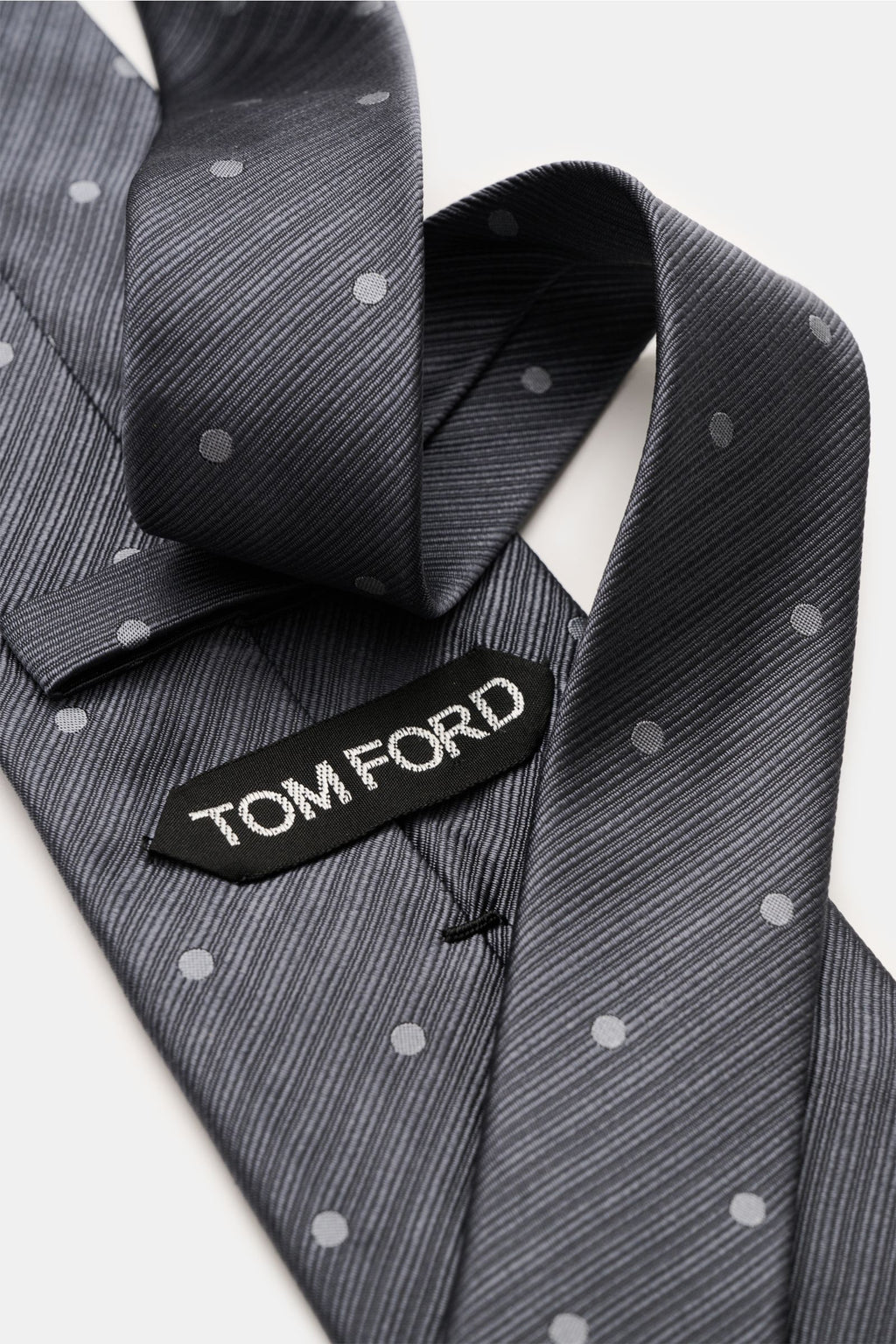 Tom Ford Silk tie dark grey/grey with polka dots - dots