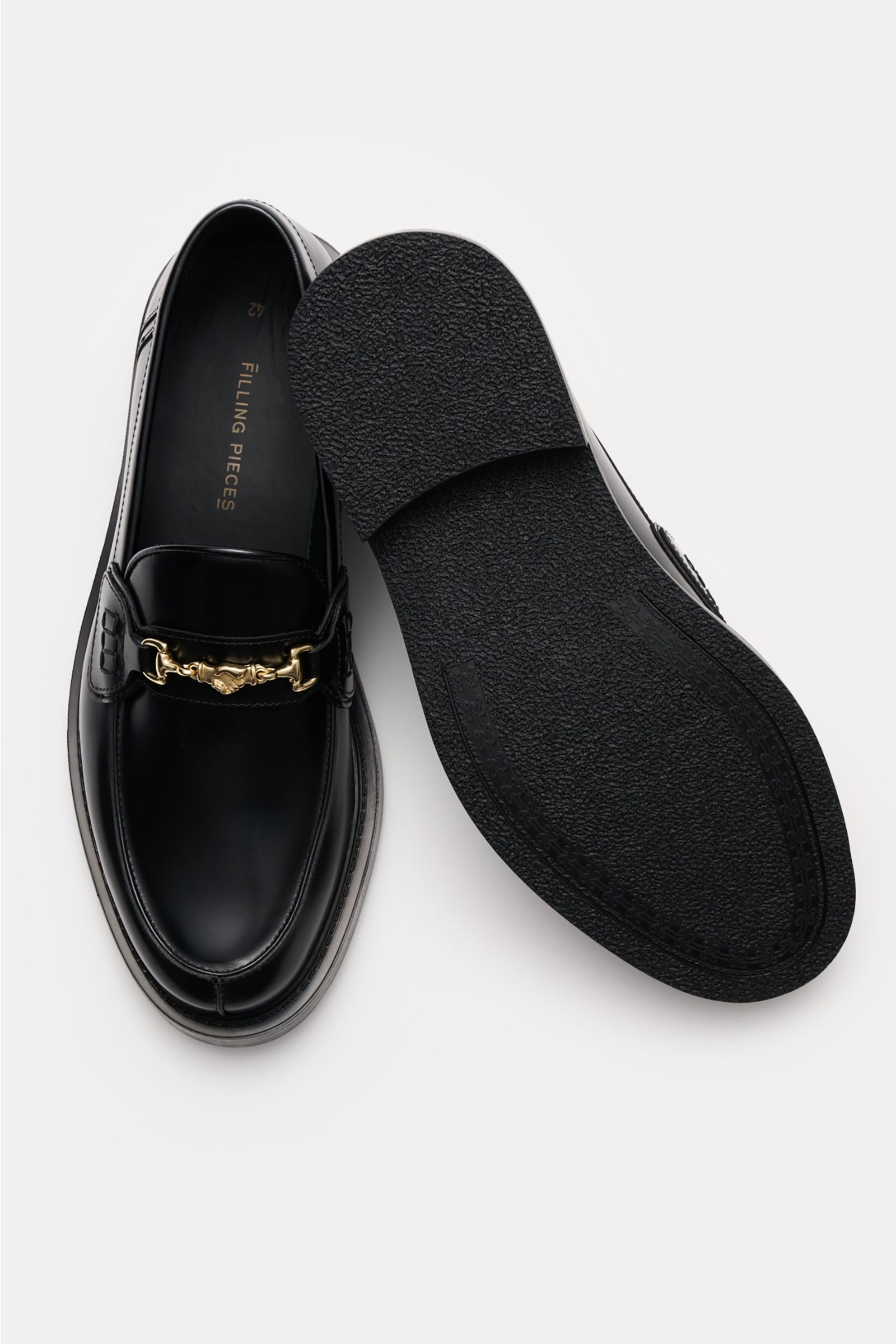 Filling Pieces Horse bit loafers 'Polido' - black