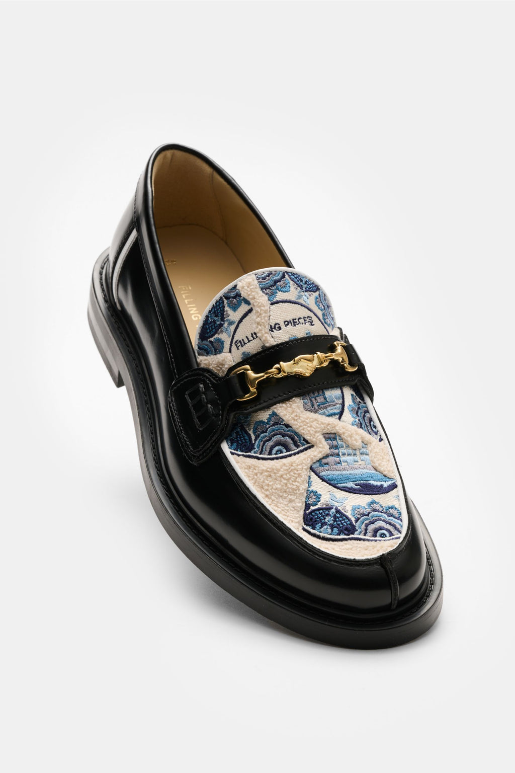 Filling Pieces Loafers 'Broken Plate' black/blue/off-white - white