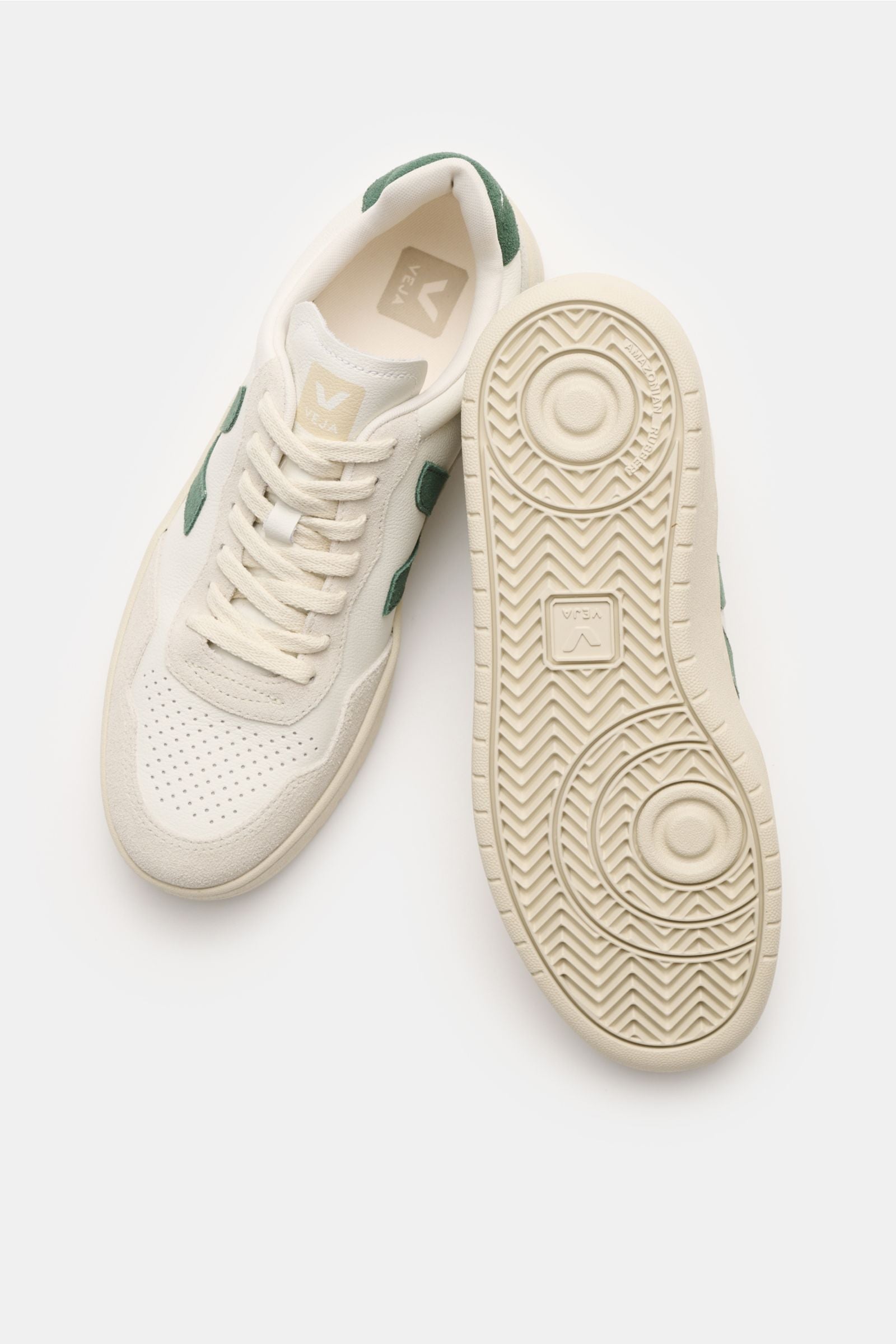 Veja Sneakers 'V-90 O.T. Leather' off-white/light grey/dark - green
