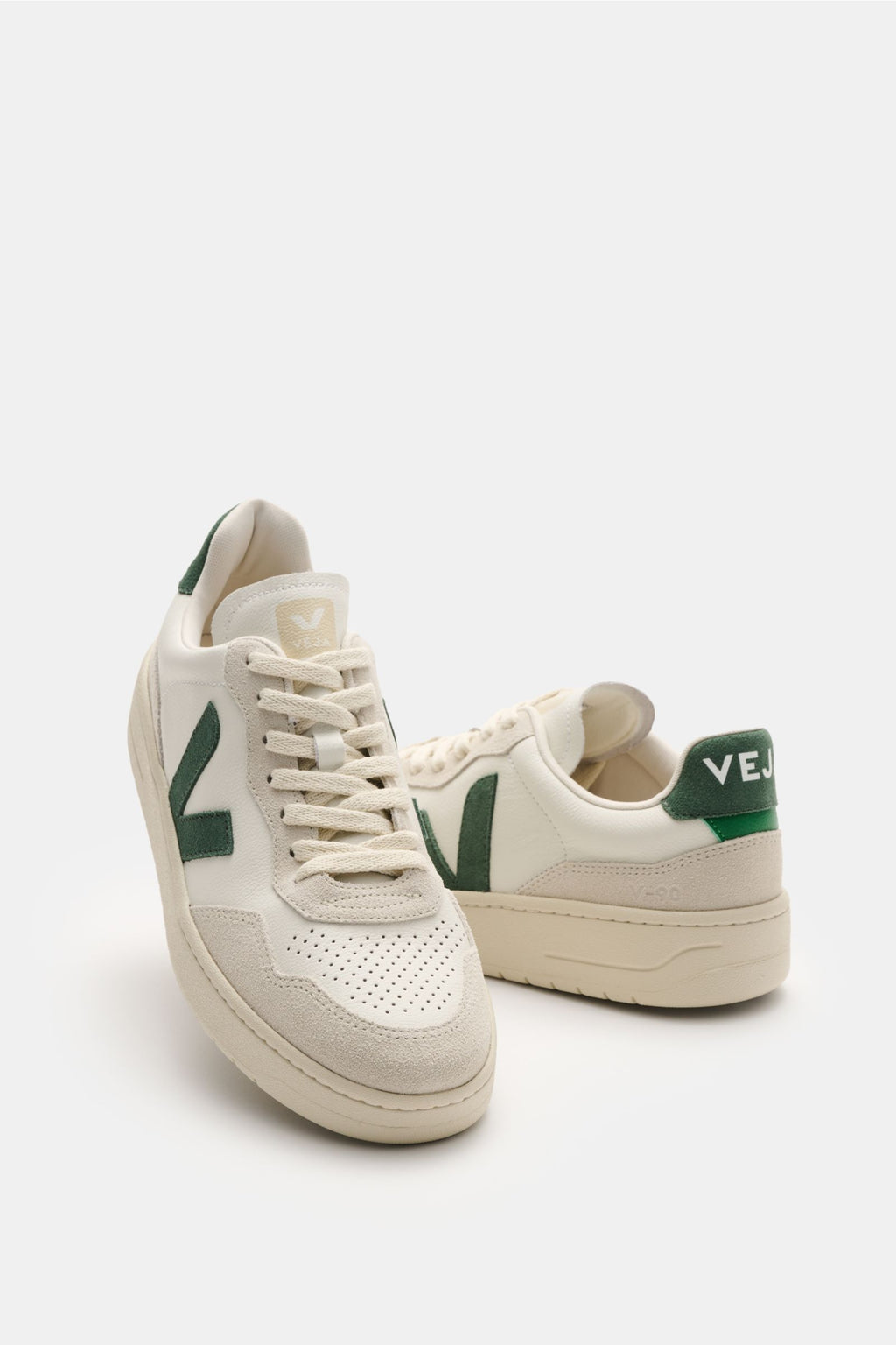 Veja Sneakers 'V-90 O.T. Leather' off-white/light grey/dark - green