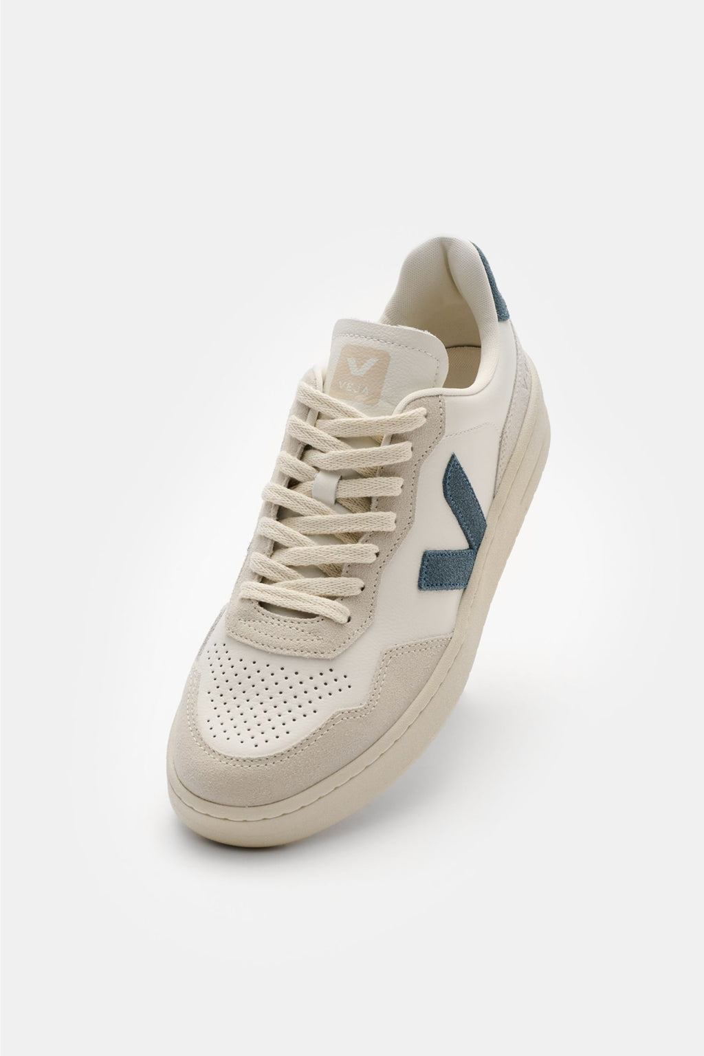Veja Sneakers 'V-90 O.T. Leather' off-white/light grey/grey-blue - blue