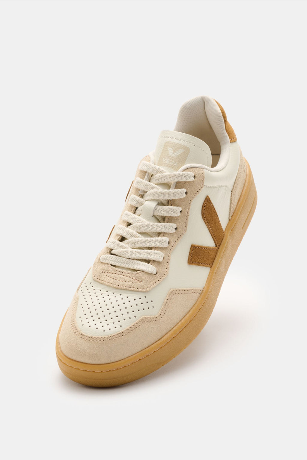 Veja Sneakers 'V-90 O.T. Leather' - whitebeigebrown