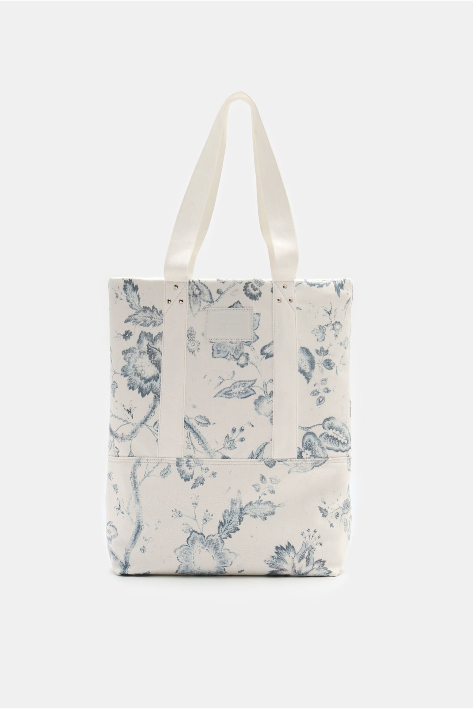 Erdem Denim tote bag white/grey-blue - blue patterned
