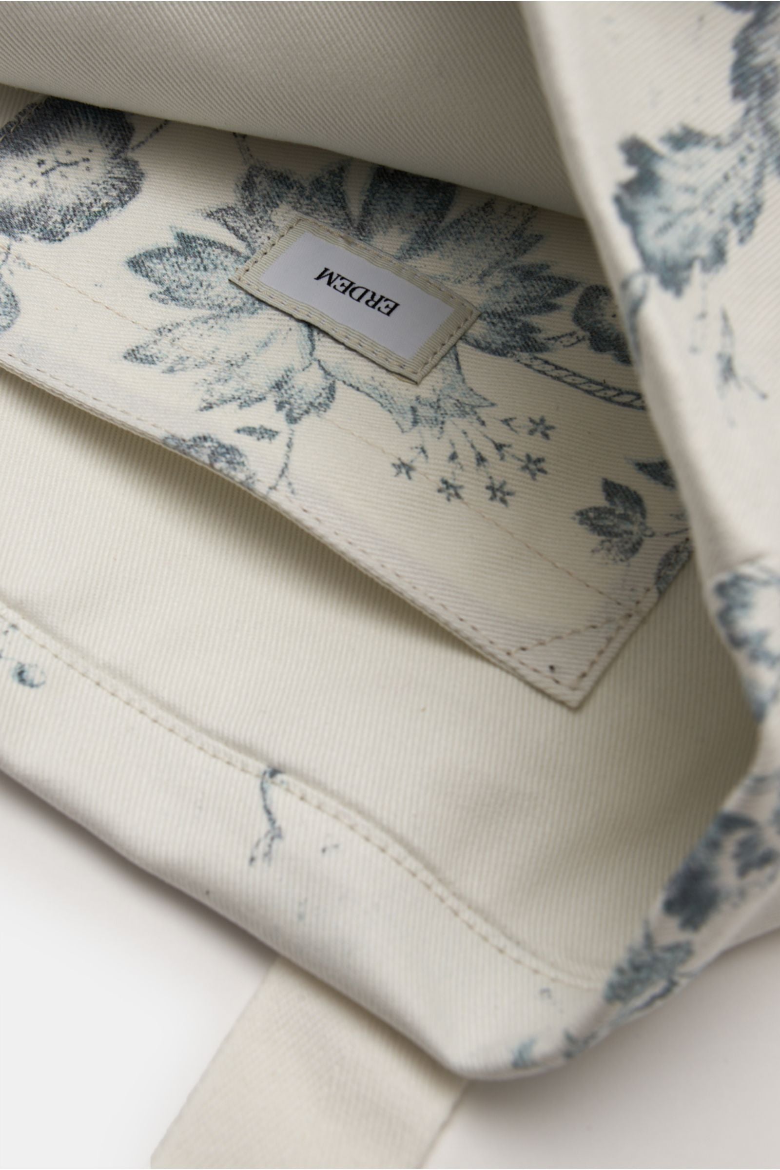 Erdem Denim tote bag white/grey-blue - blue patterned