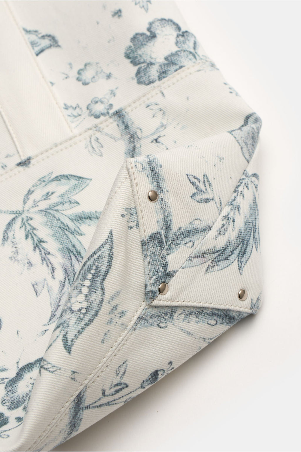 Erdem Denim tote bag white/grey-blue - blue patterned