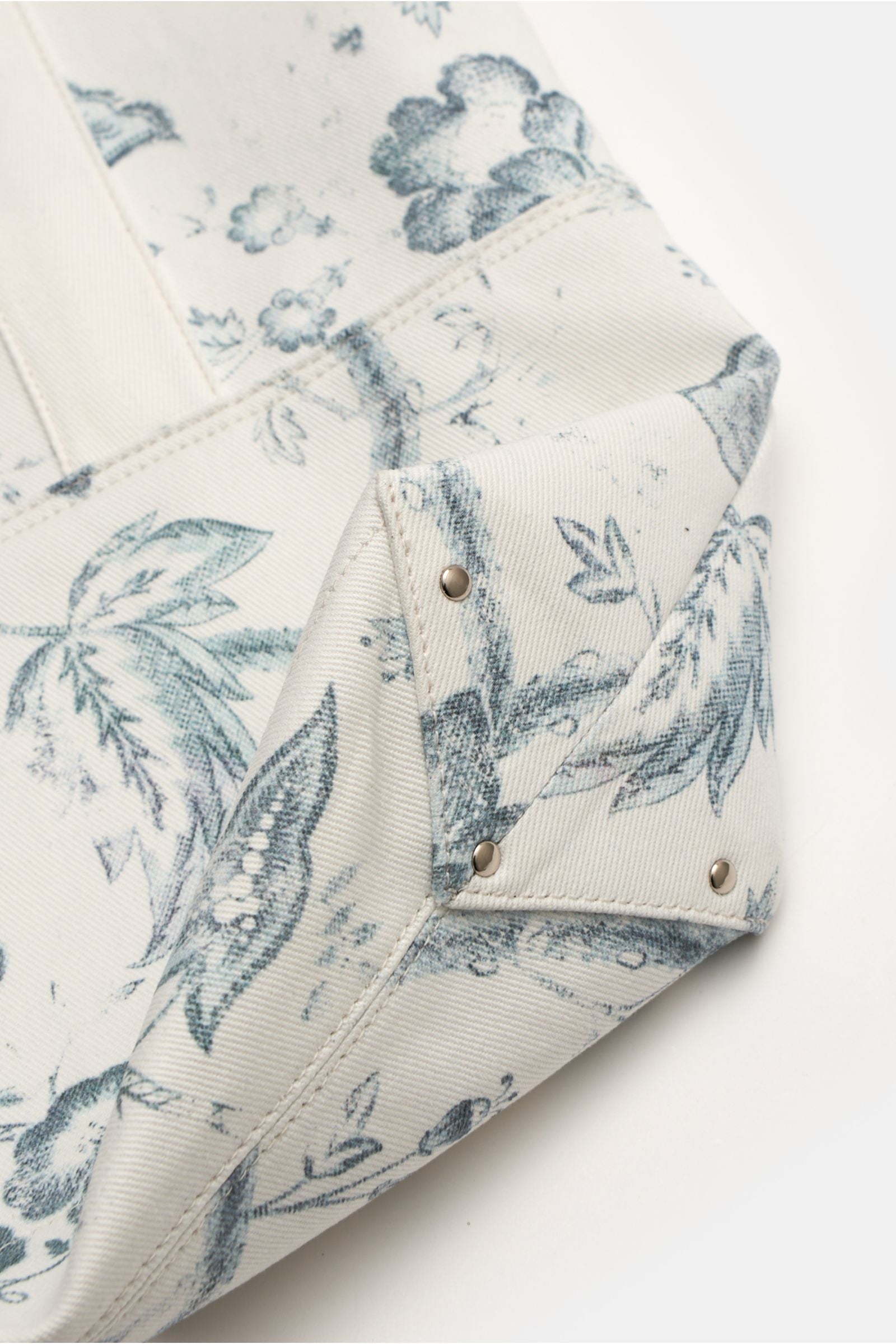 Erdem Denim tote bag white/grey-blue - blue patterned
