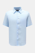 A.P.C. Linen short sleeve shirt 'Liaek' — Light blue
