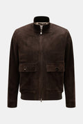AGNONA Suede blouson — Dark brown