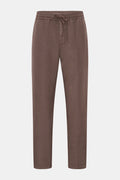 ALTEA Linen jogger pants 'Mattia' — Grey brown