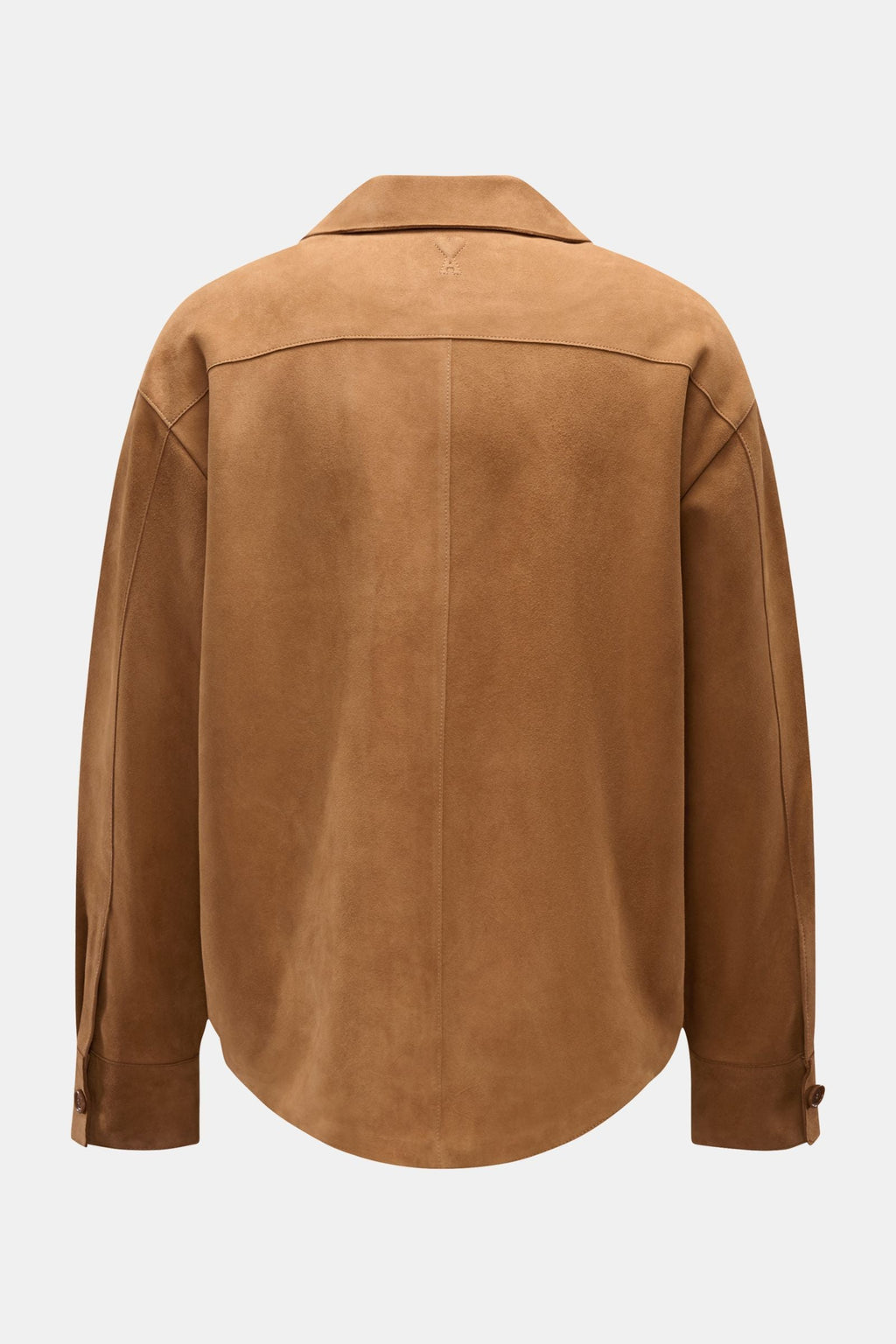 AMI PARIS Suede overshirt — Camel