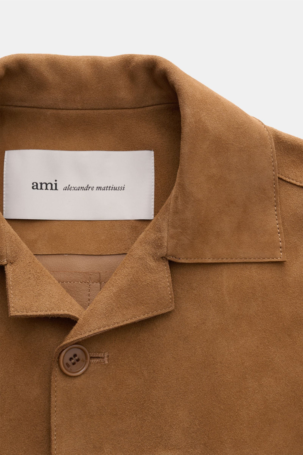 AMI PARIS Suede overshirt — Camel