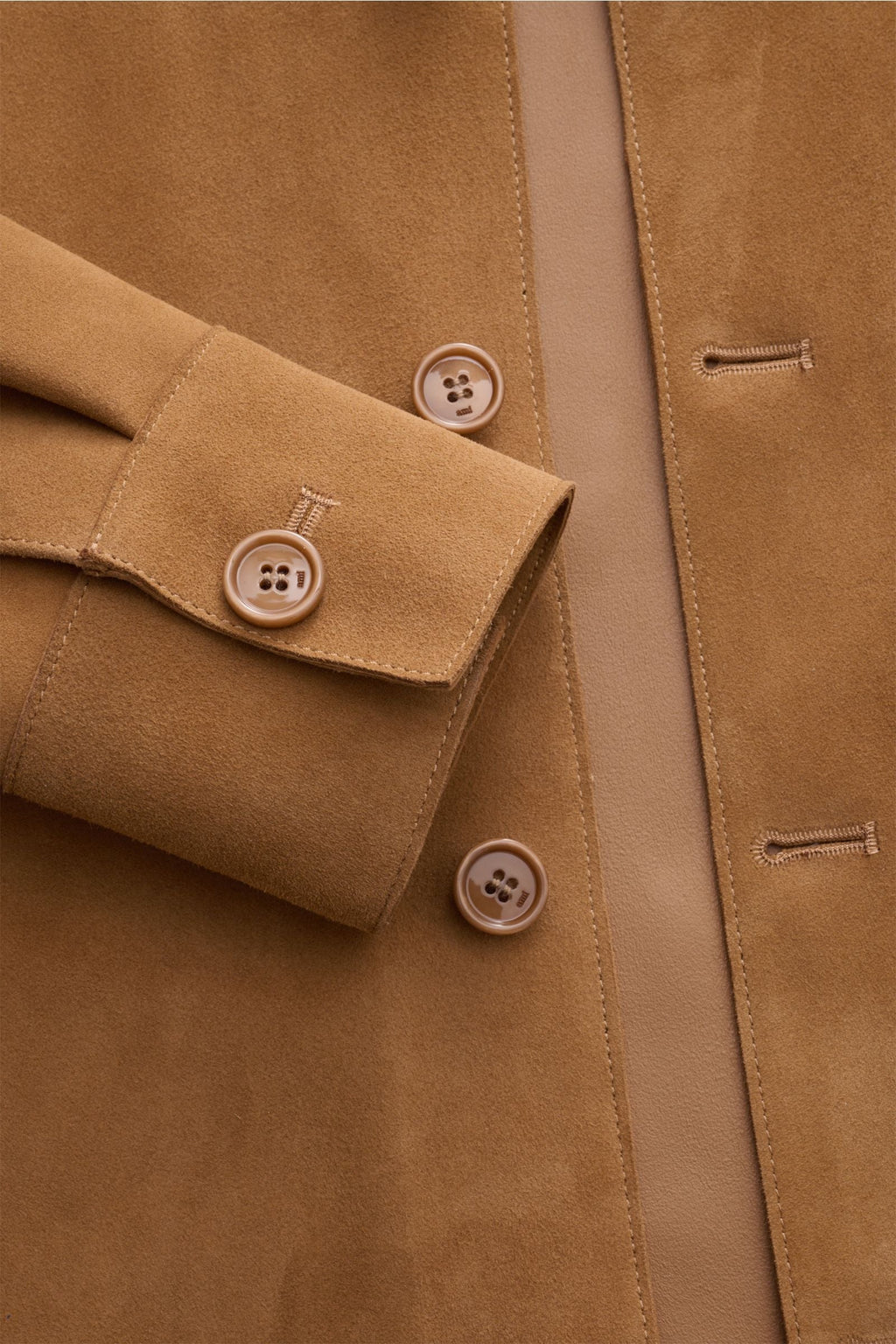 AMI PARIS Suede overshirt — Camel