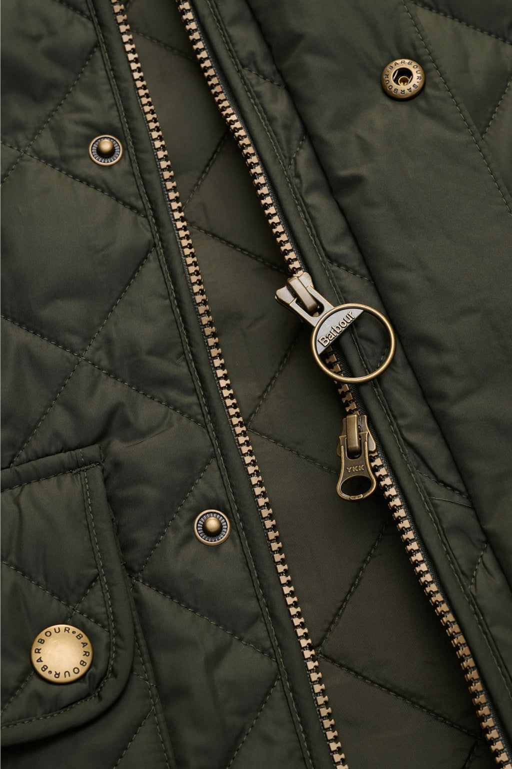 BARBOUR Quilted gilet 'New Lowerdale' — Dark green