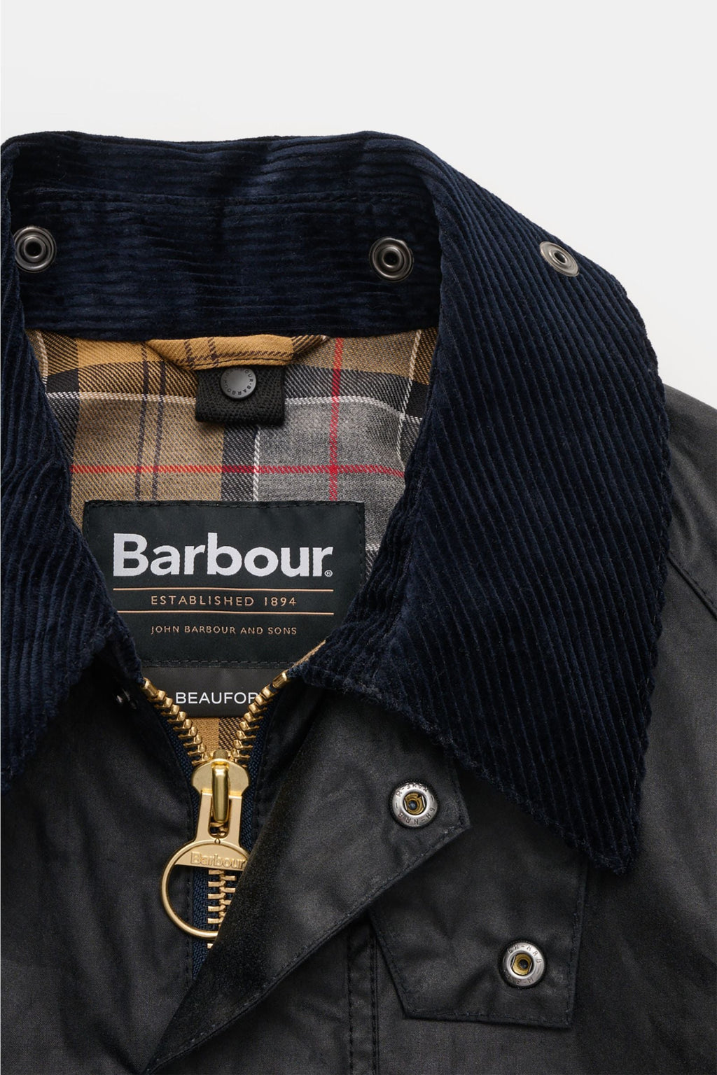 BARBOUR Waxed jacket 'Beaufort' — Dark navy
