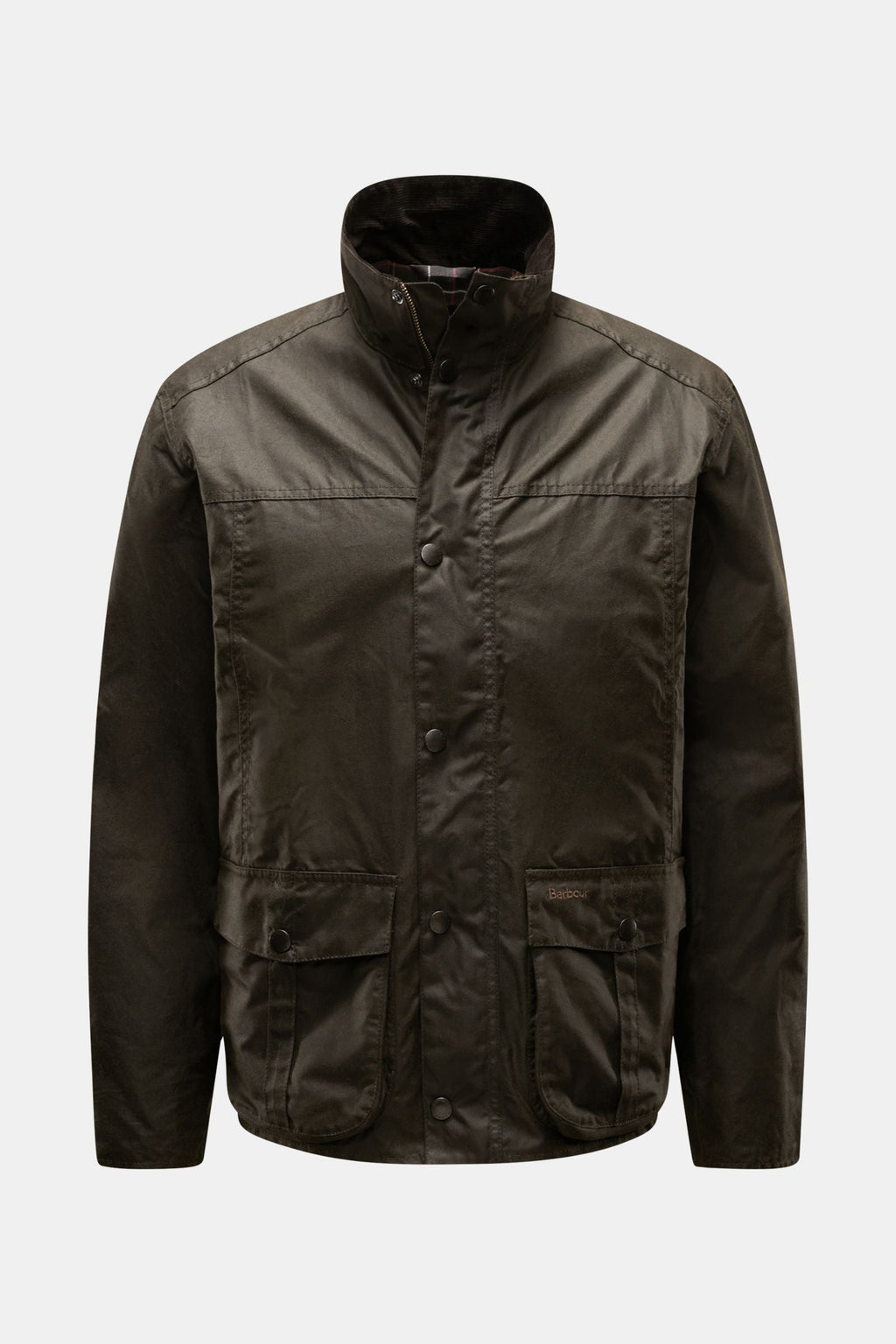BARBOUR Waxed jacket 'Sander' — Dark olive