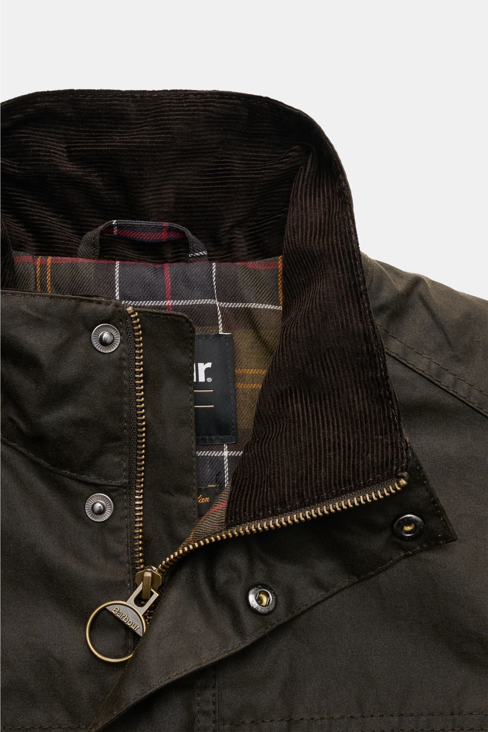 BARBOUR Waxed jacket 'Sander' — Dark olive