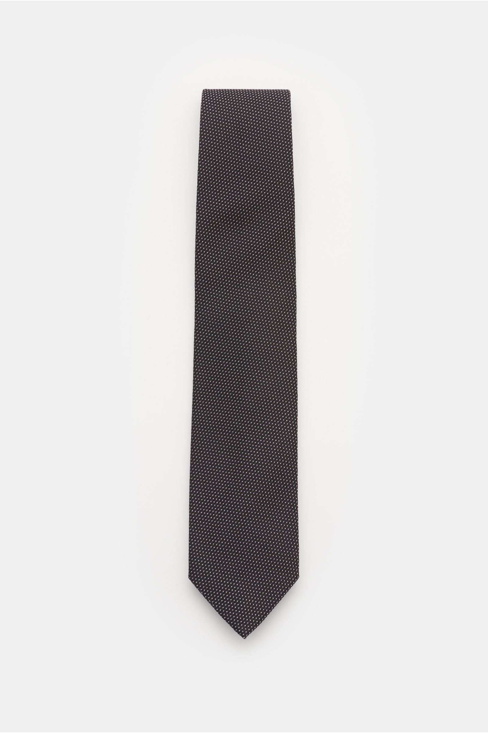 BIGI Silk tie 'Laos' anthracite / black / white dotted