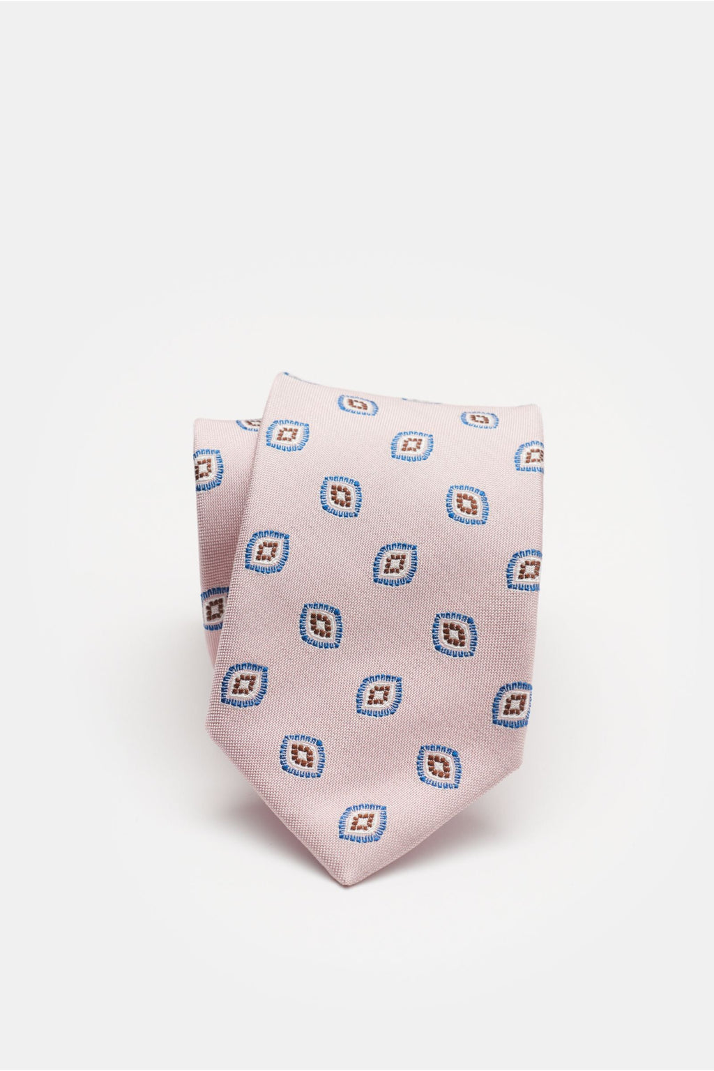 BIGI Silk tie 'Volga' — Brown patterned