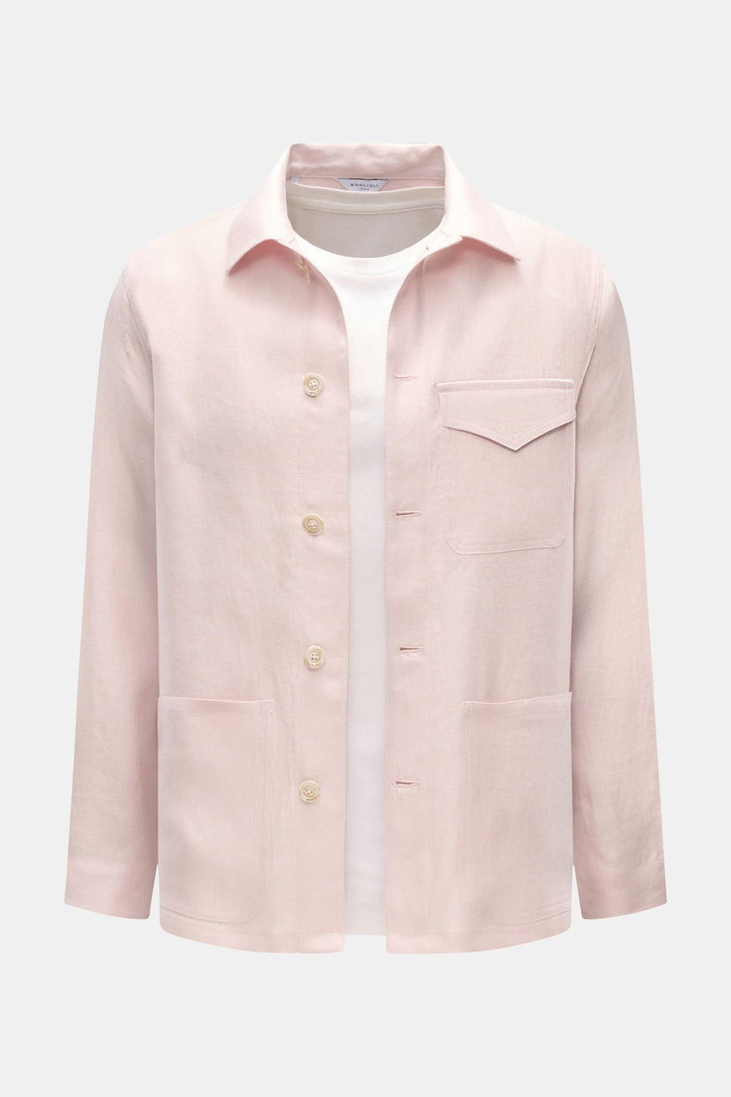 BOGLIOLI Linen overshirt — Rose