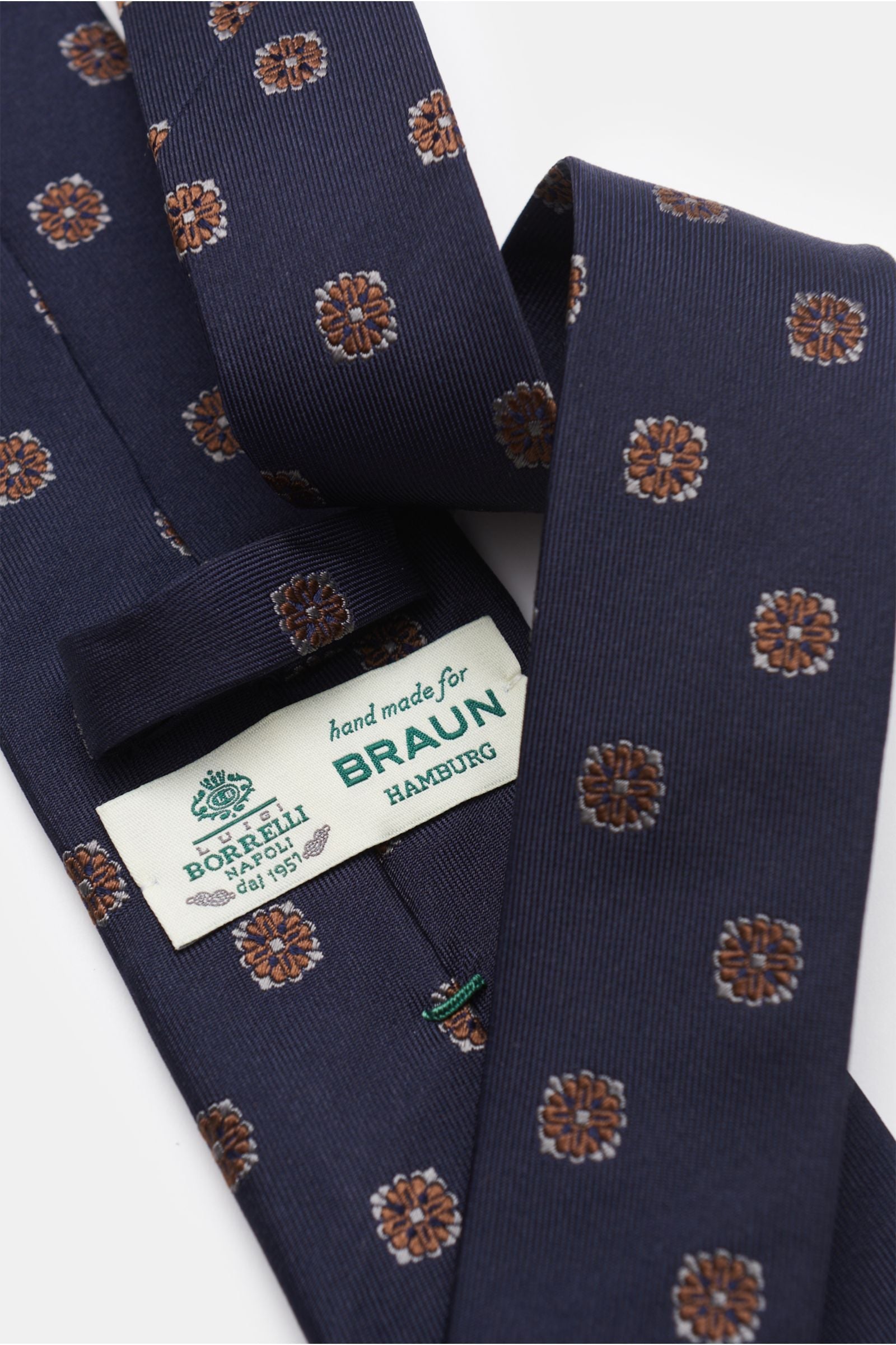 BORRELLI Silk tie be — Smoky blue